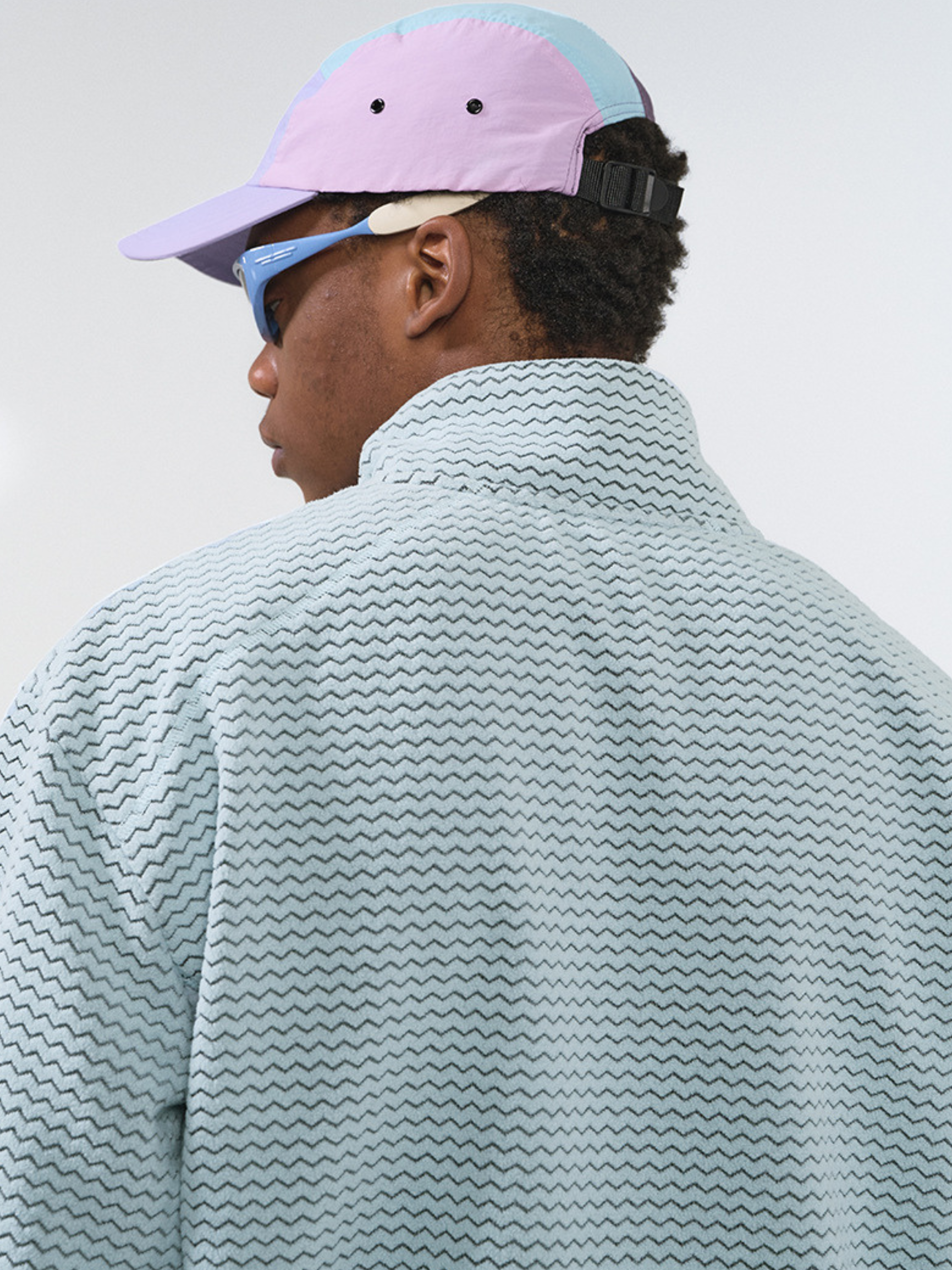 Nightthorn - Unisex Wave Pattern Fleece Zip-Up Sweatshirt