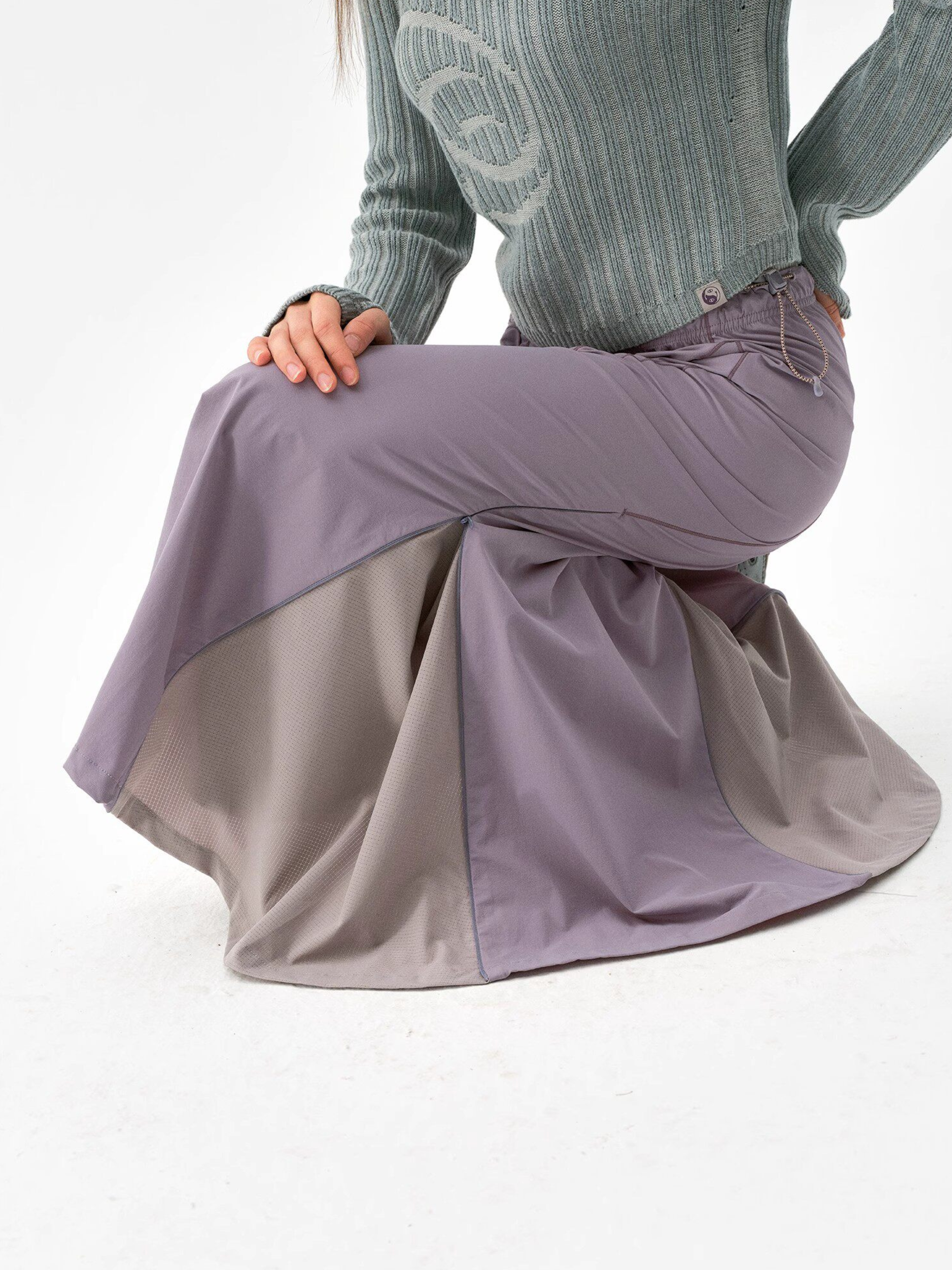 Dunewake - Women's Panelled Drawstring Waist Midi Skirt