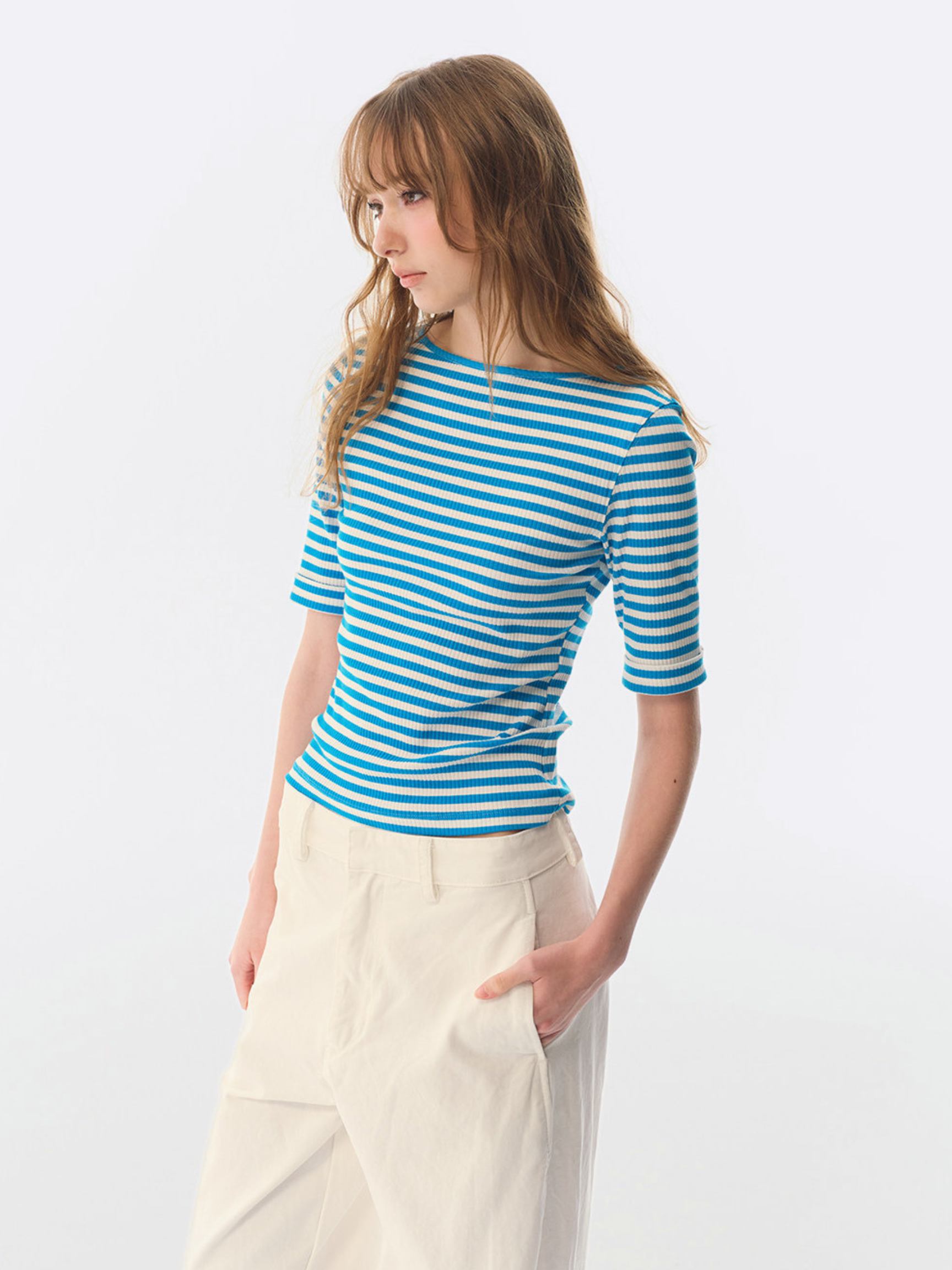 Limber - Women's Stretch Slim-Fit Half Sleeve Knit T-Shirt