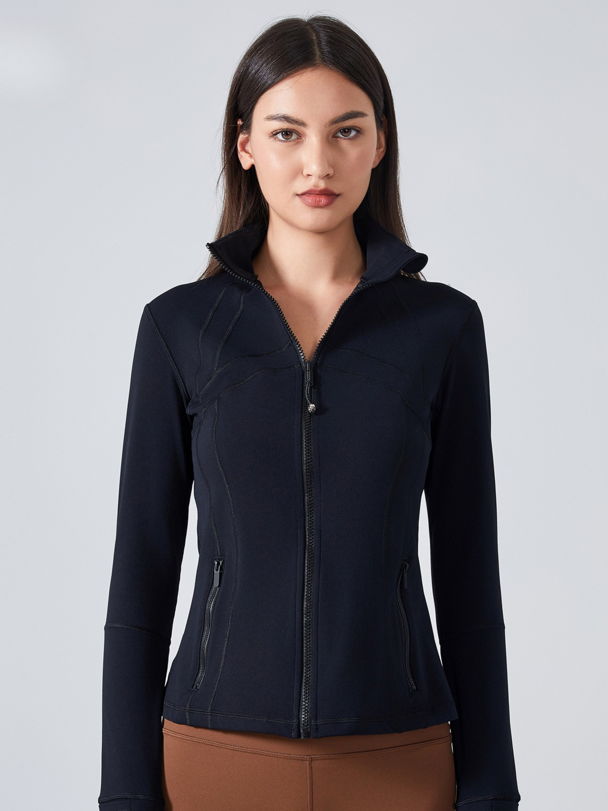 MesaPeak - Women's Fleece-Lined Slim-Fit Yoga Jacket with Thumbholes GONGGAR SPORTS