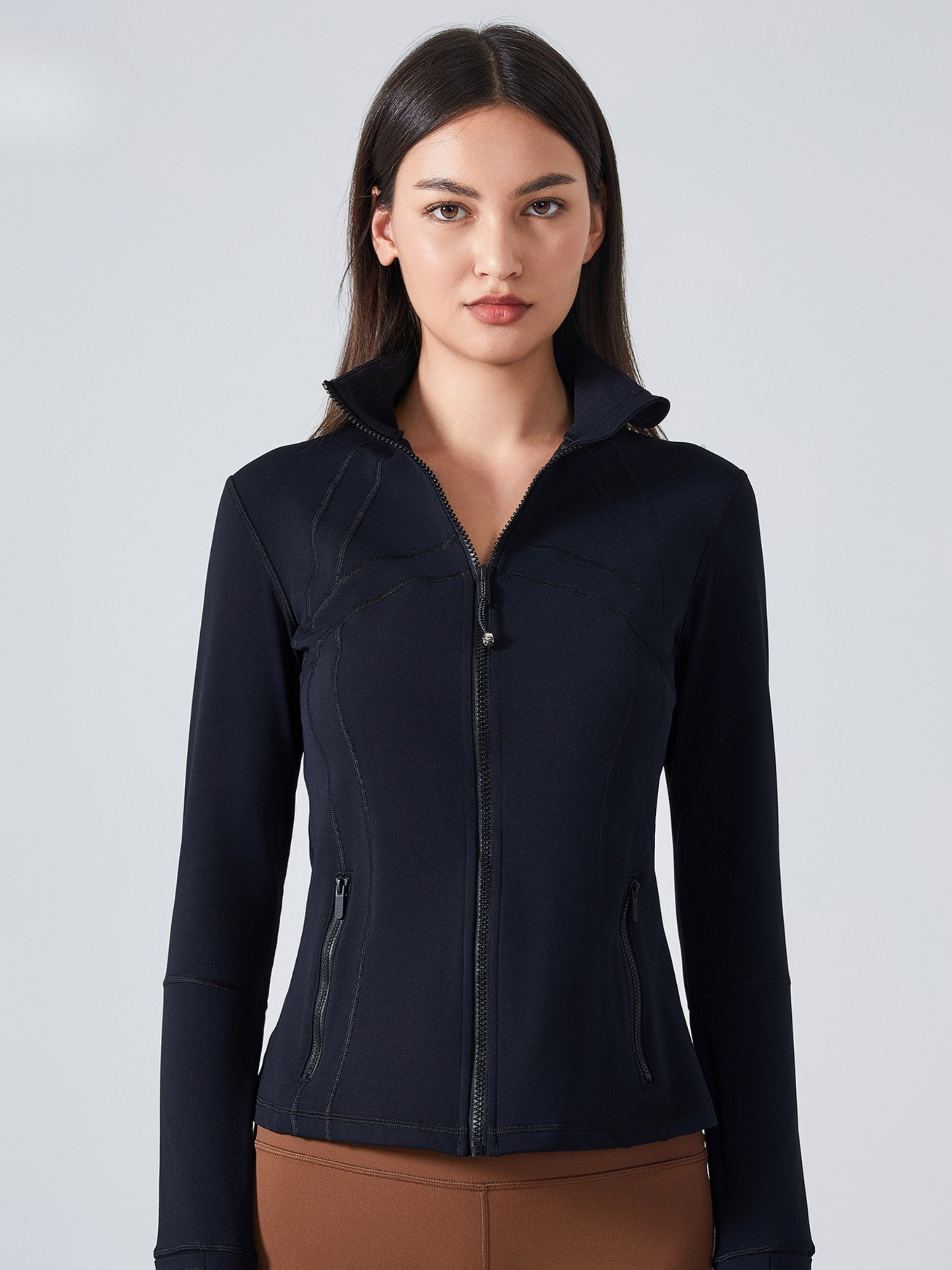 MesaPeak - Women's Fleece-Lined Slim-Fit Yoga Jacket with Thumbholes GONGGAR SPORTS