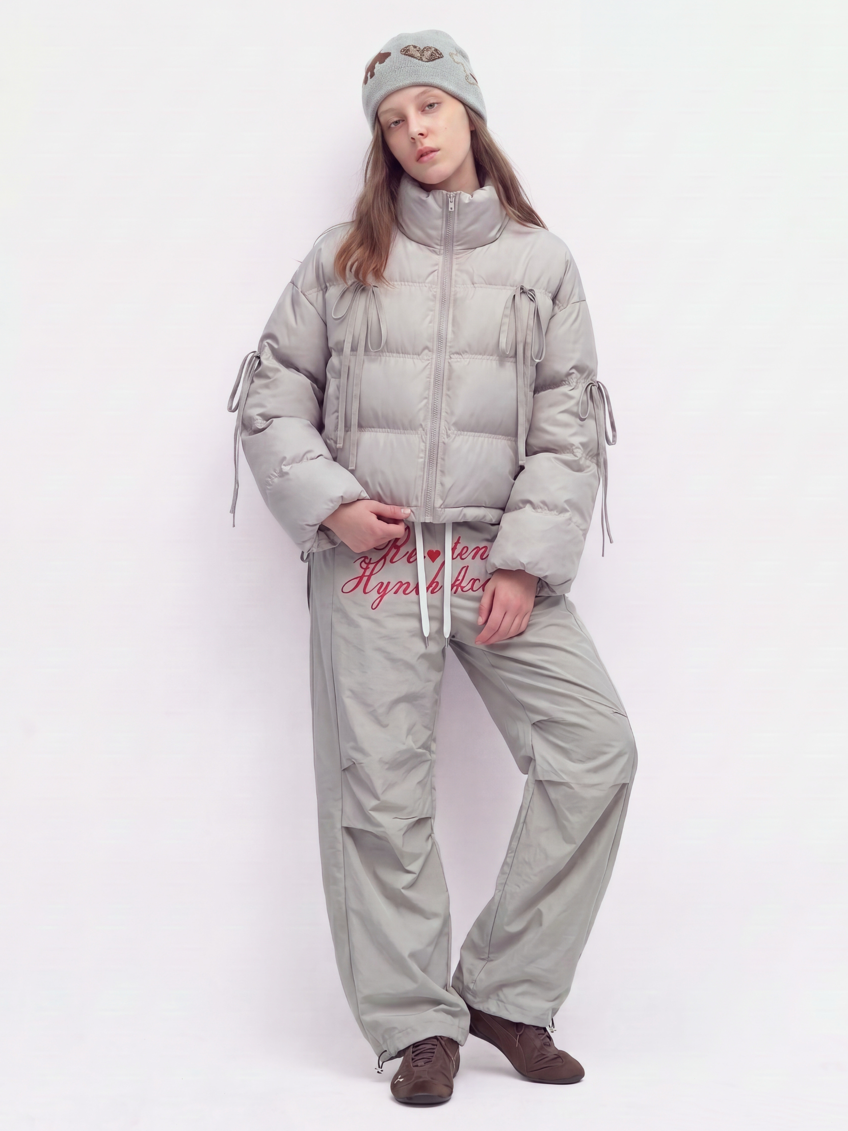 RavenMark - Women‘s Tassel Tie-Front Short Padded Jacket