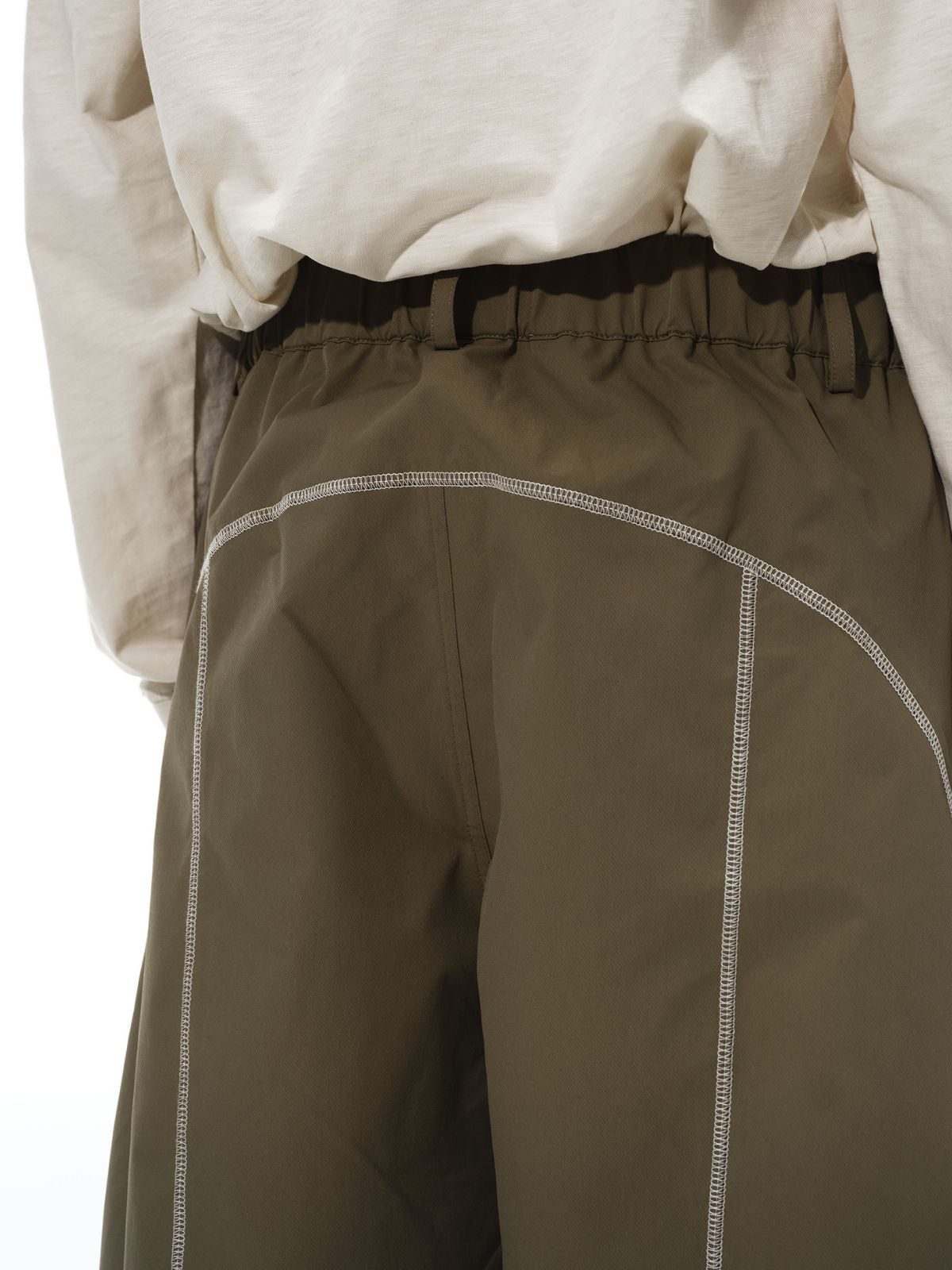Cavefault - Water-Repellent Color-Block Curved-Leg Pants