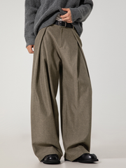 LightTent - Men's Cross-Pleated Drape Relaxed Fit Pants