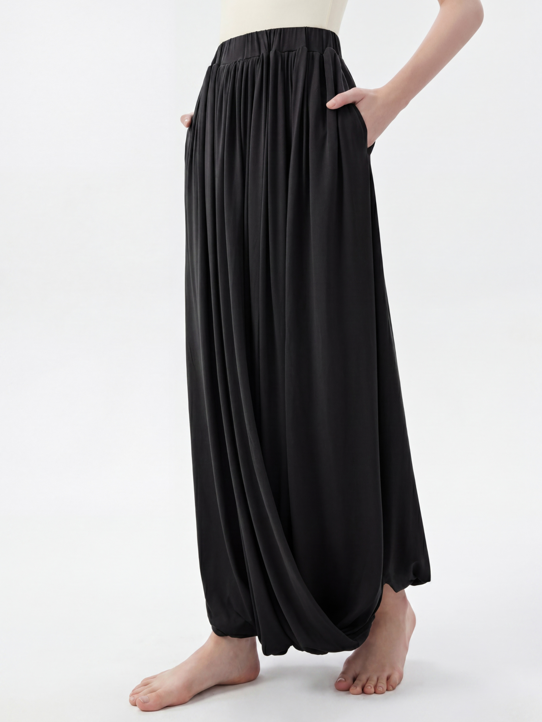 FirstLight - Women's Twist-Knot Slimming Midi Skirt