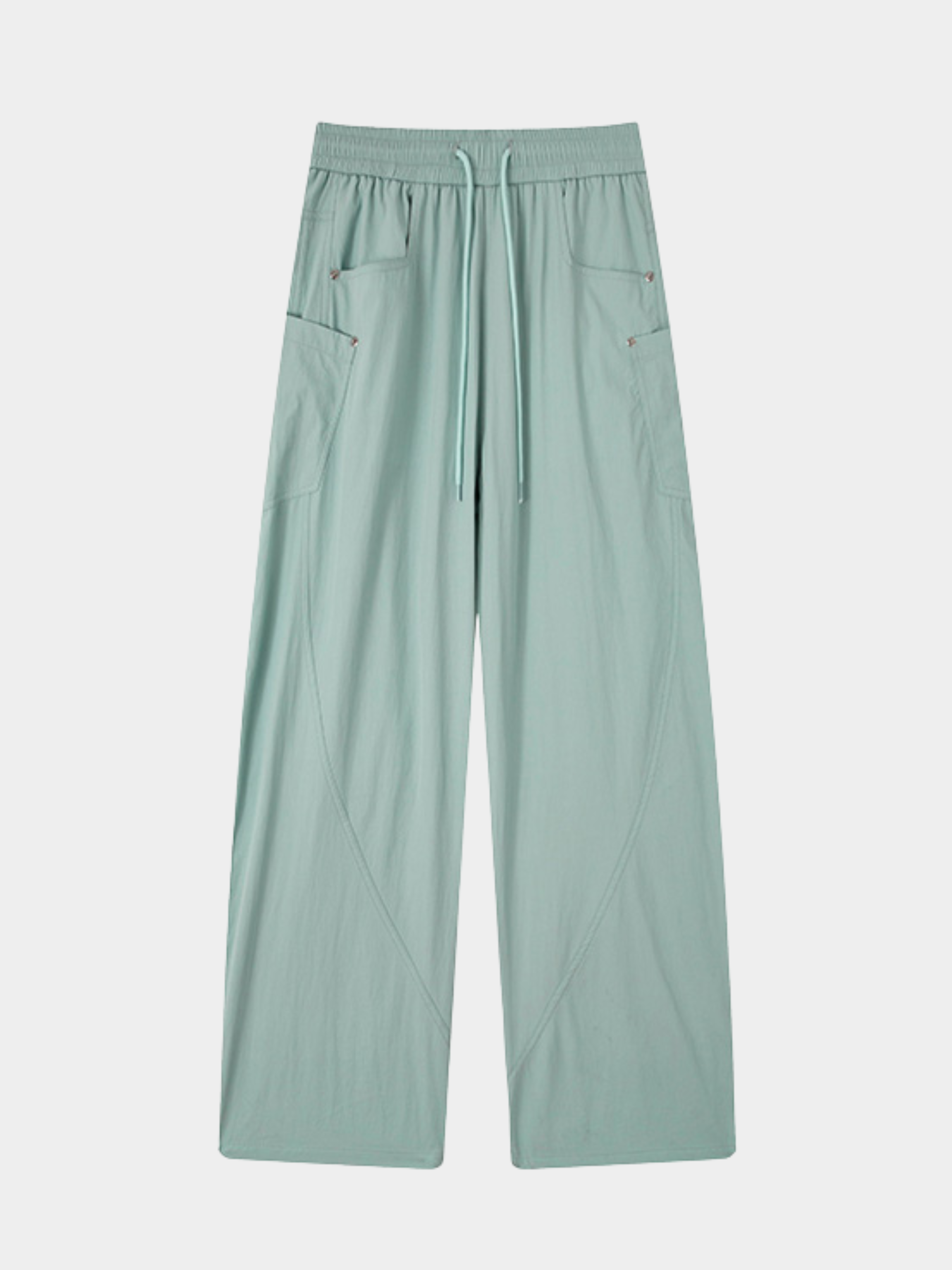 Rocky - Women's Multi-Pocket Contrast-Stitch Loose Straight Scimitar Pants