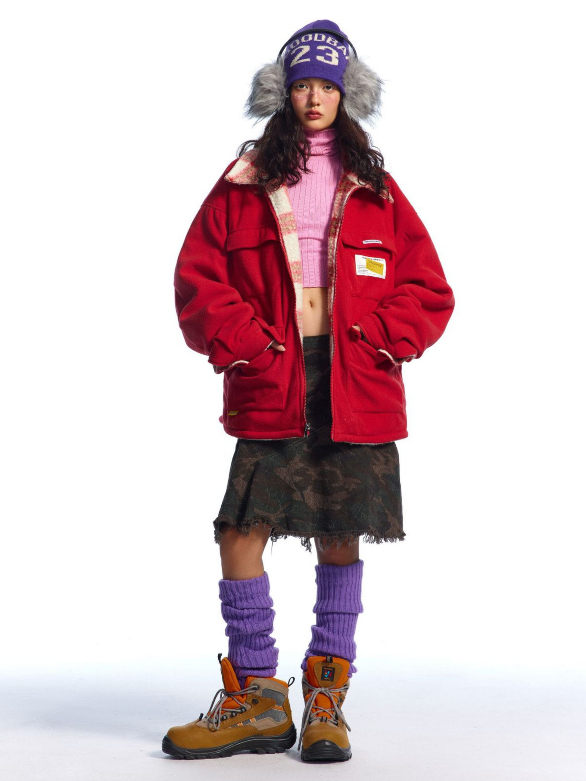 BluffScope - Women's Plaid & Fleece Reversible Sherpa Winter Jacket GONGGAR SPORTS