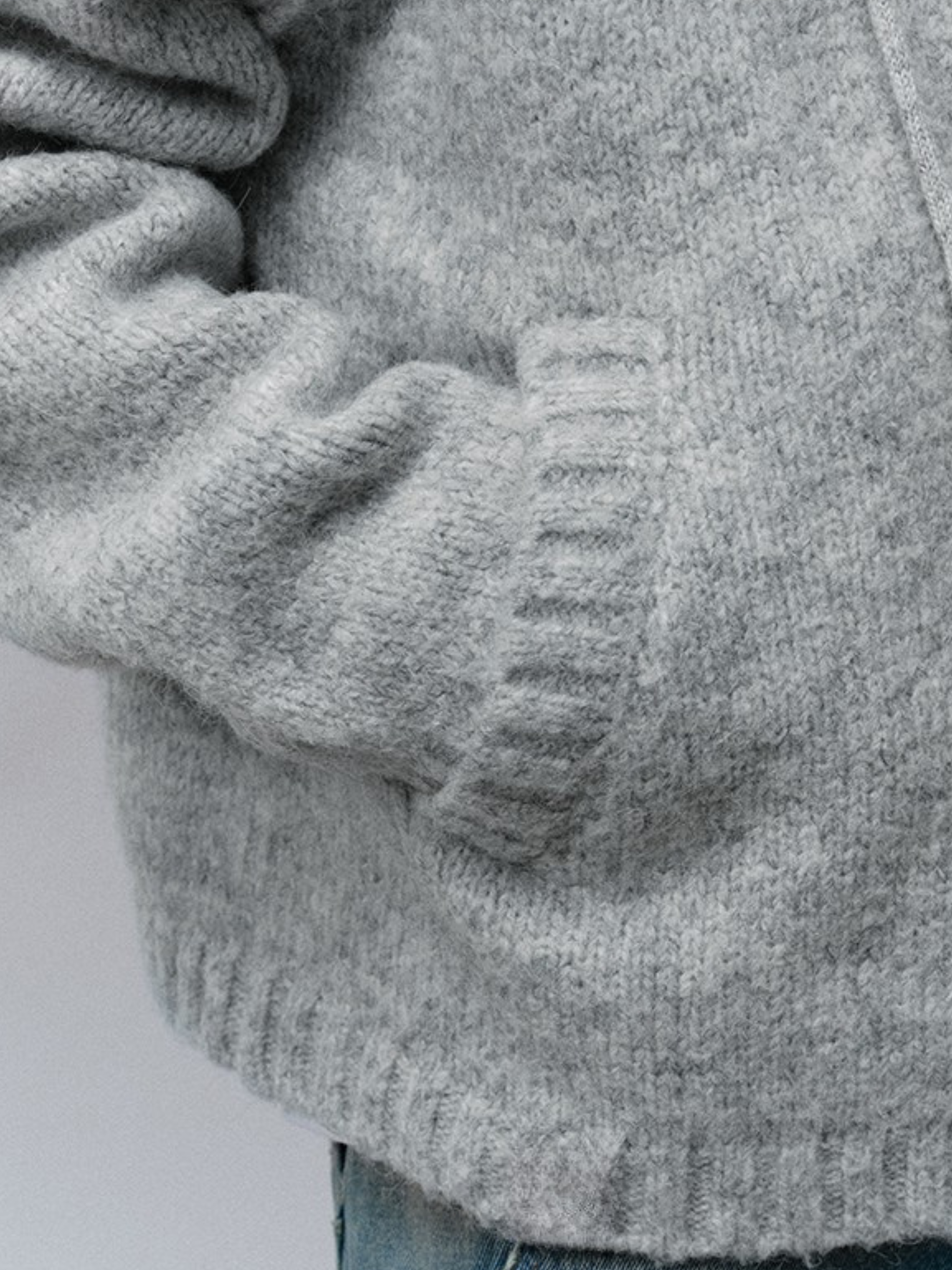 Ravensoul - Unisex Loose-Fit Zip-Up Hooded Knit Sweater