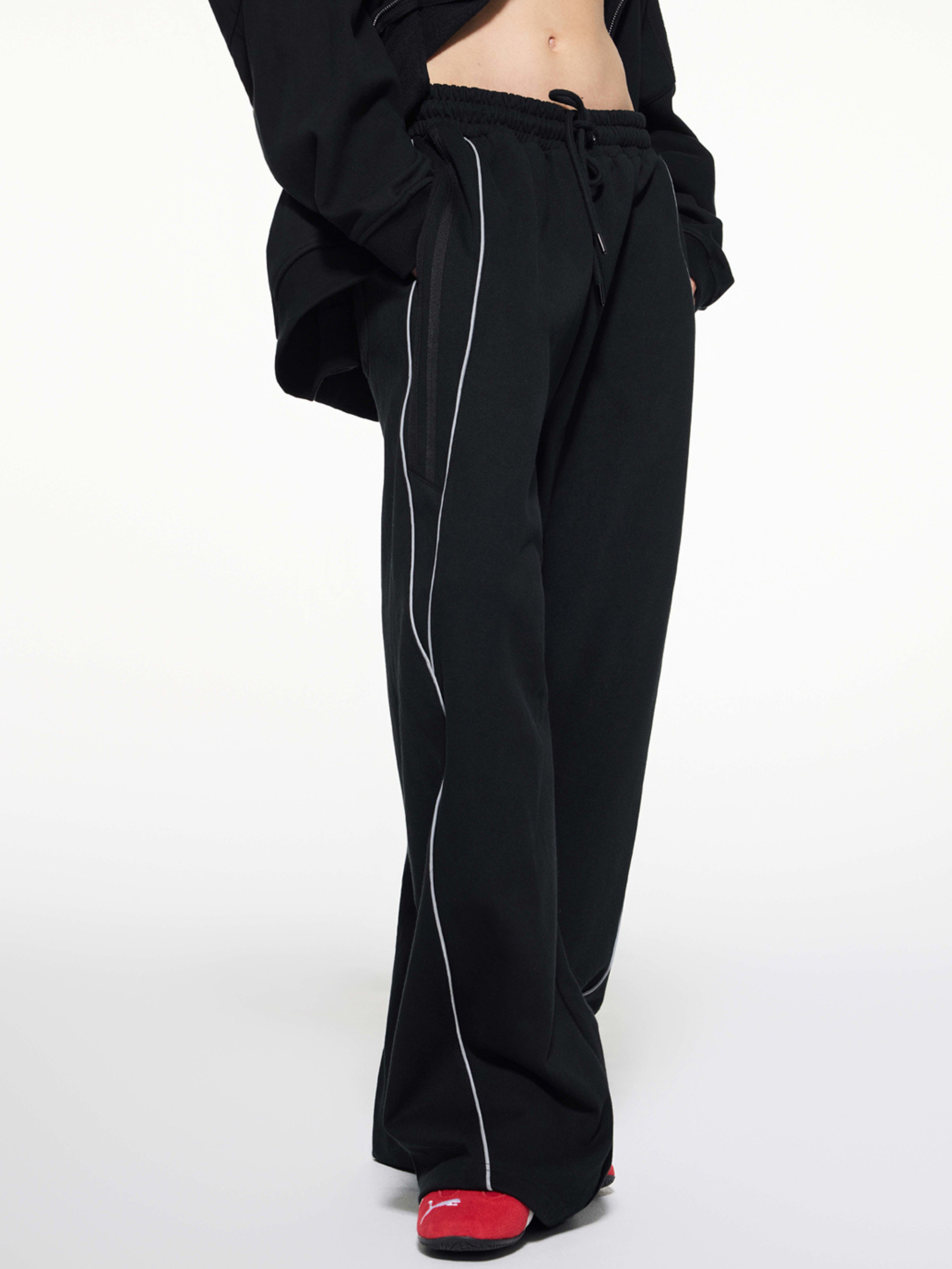 Thunderclaw - Reflective Stripe Straight-Leg Jogger Pants