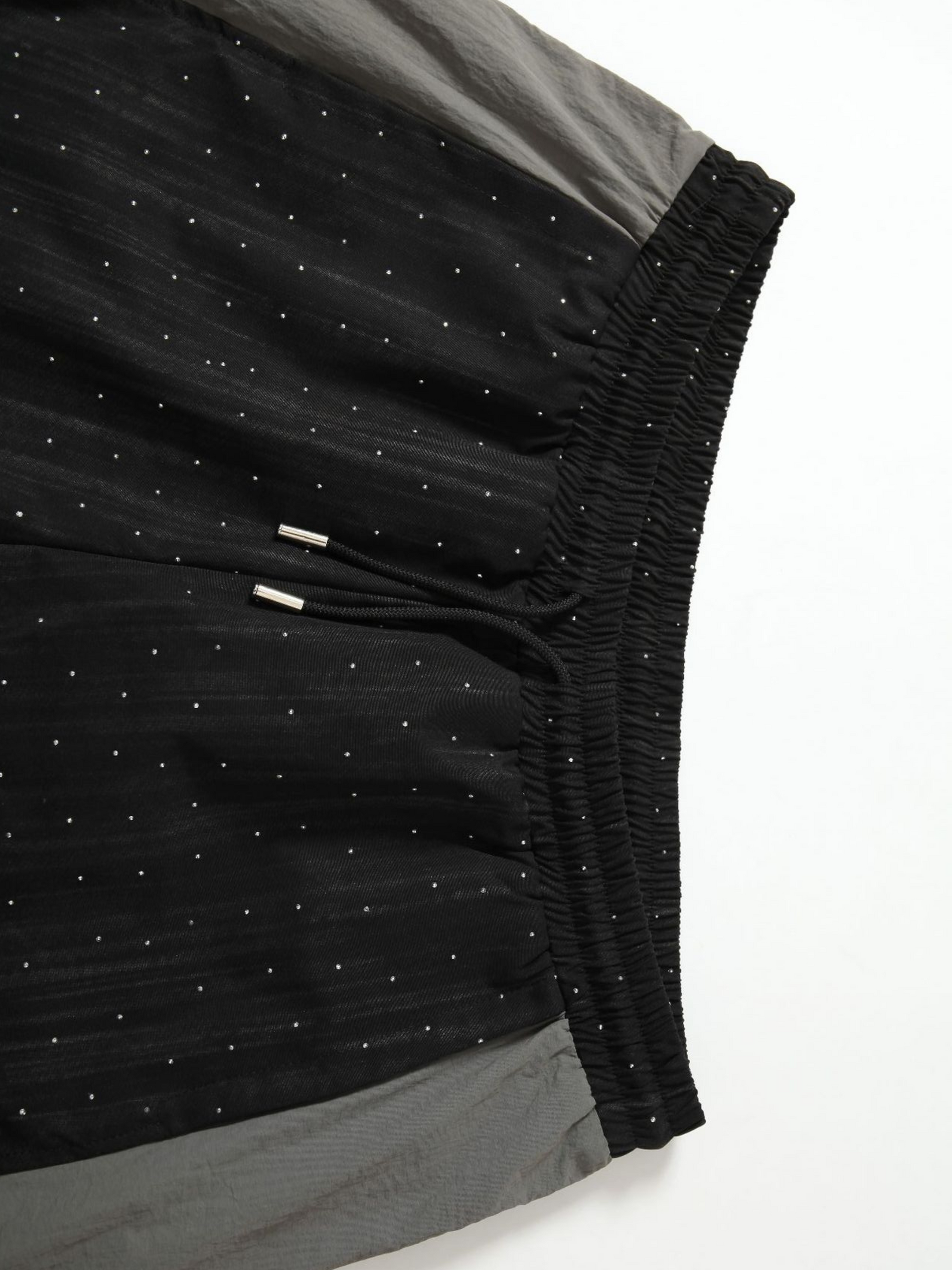 FoxGo - Unisex High Street Colorblock Rhinestone Satin Track Pants GONGGAR SPORTS