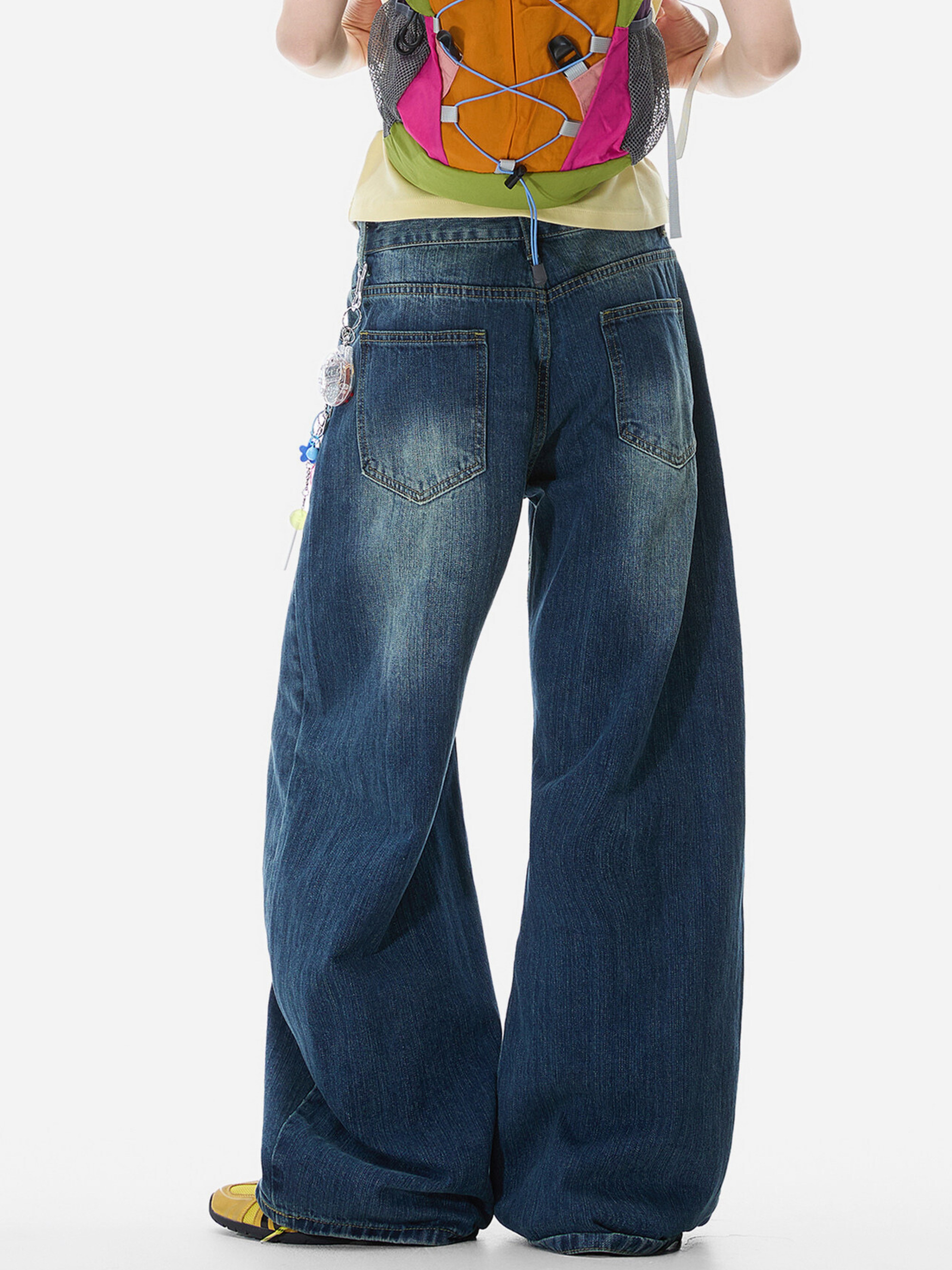 LowFell - Women's Washed Relaxed Straight-Leg Denim Jeans