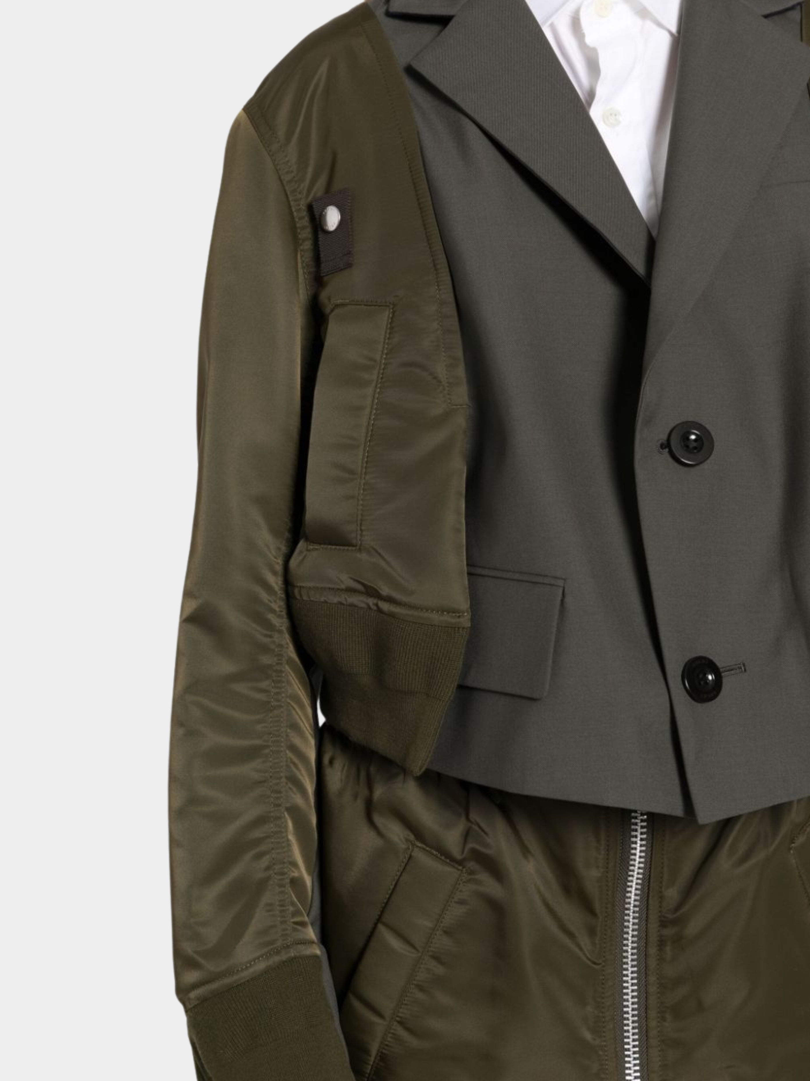 ShadowView - Women's Colorblock Split-Hem Cropped Blazer Jacket
