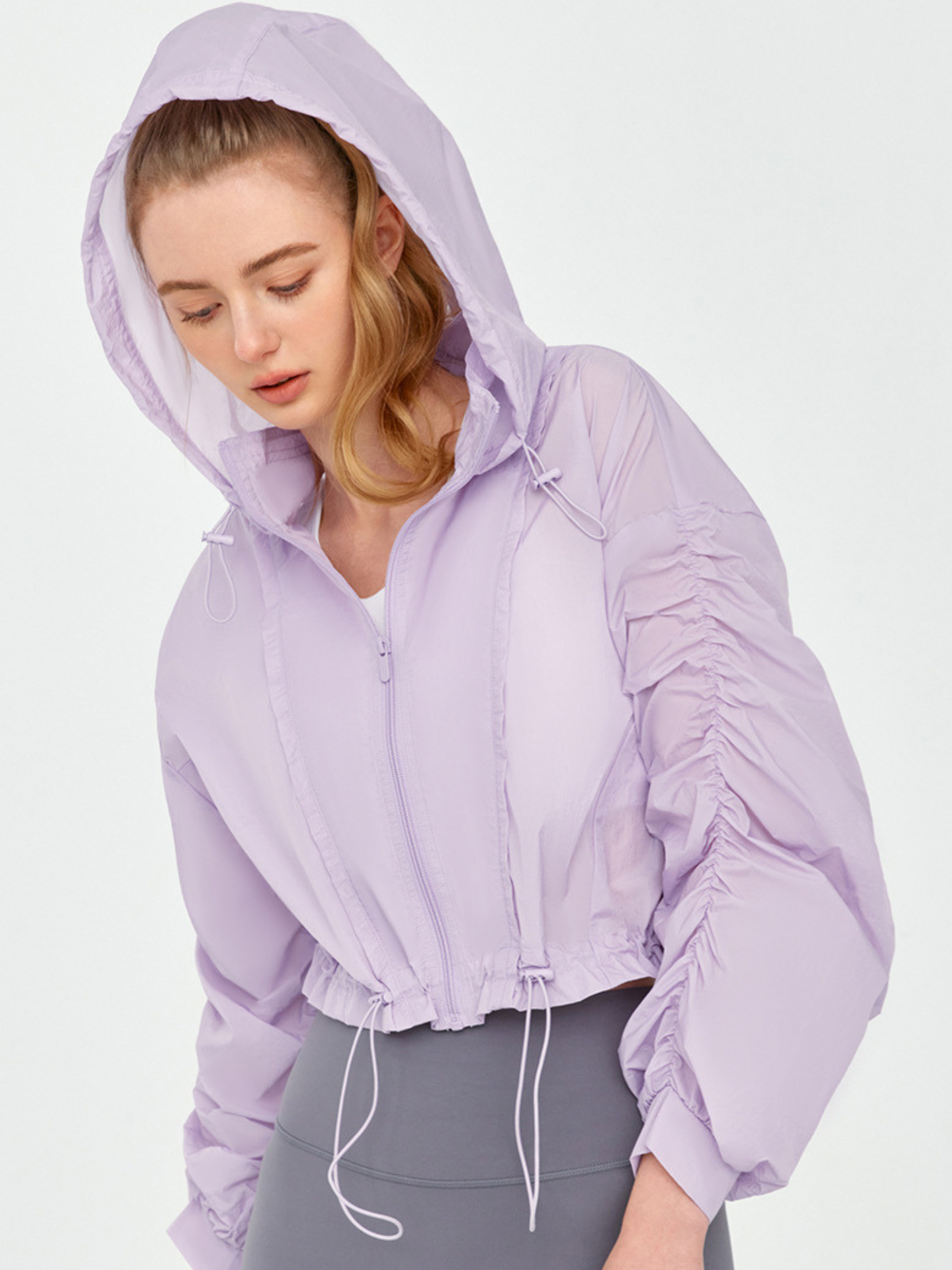 OwlBoard - Women's Lightweight Drawstring Hooded Yoga Jacket GONGGAR SPORTS