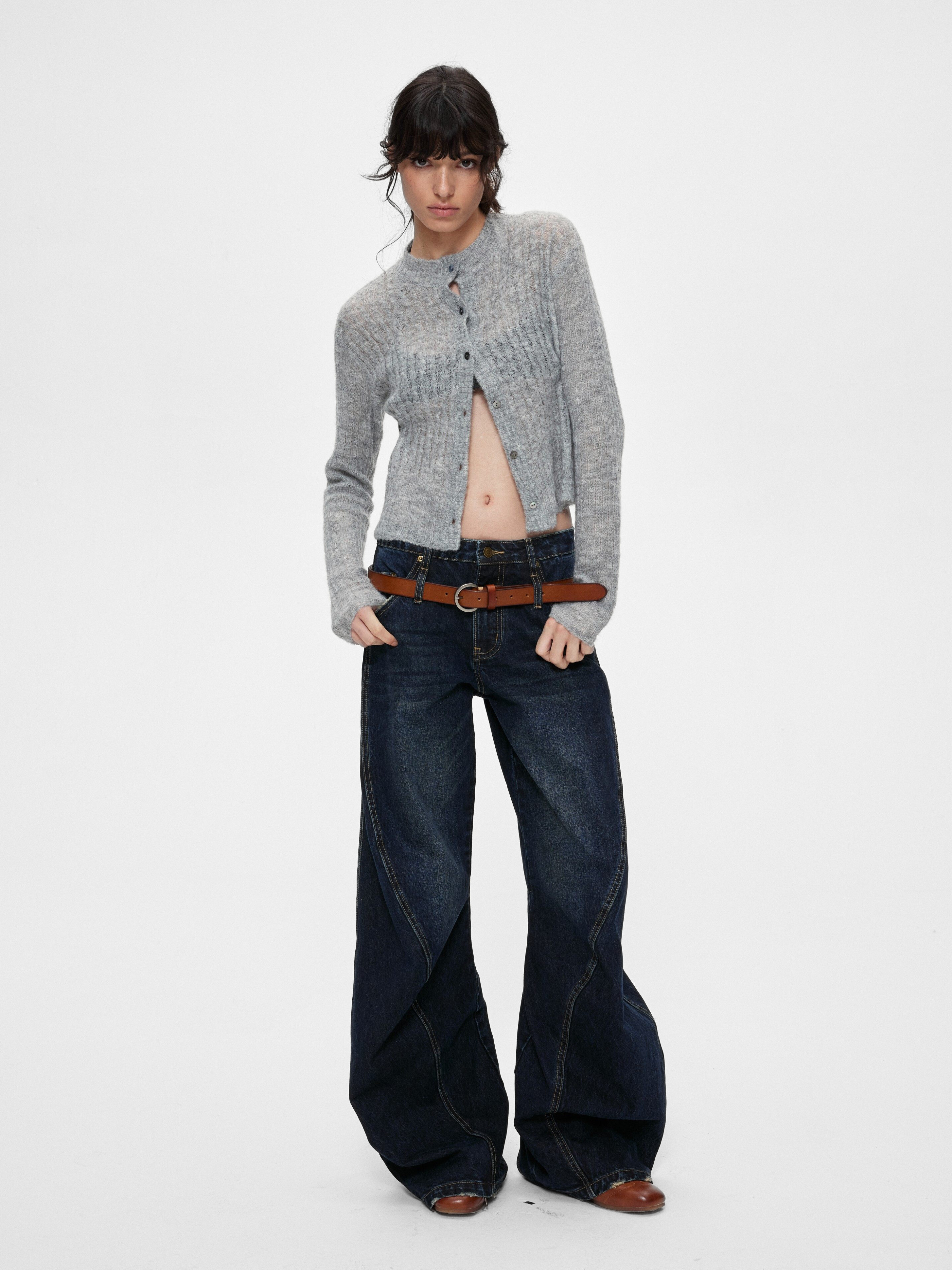 Ashglow - Women's Wool-Mohair Blend Buttoned Sweater