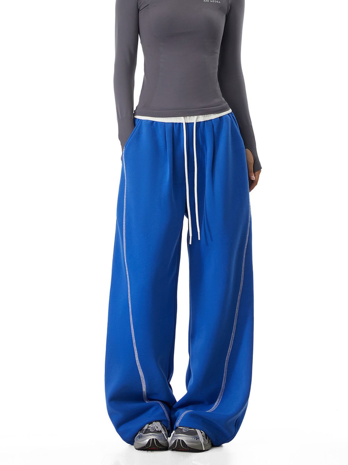 DustCloud - Women's Color-Block Curved-Leg Relaxed Sweatpants