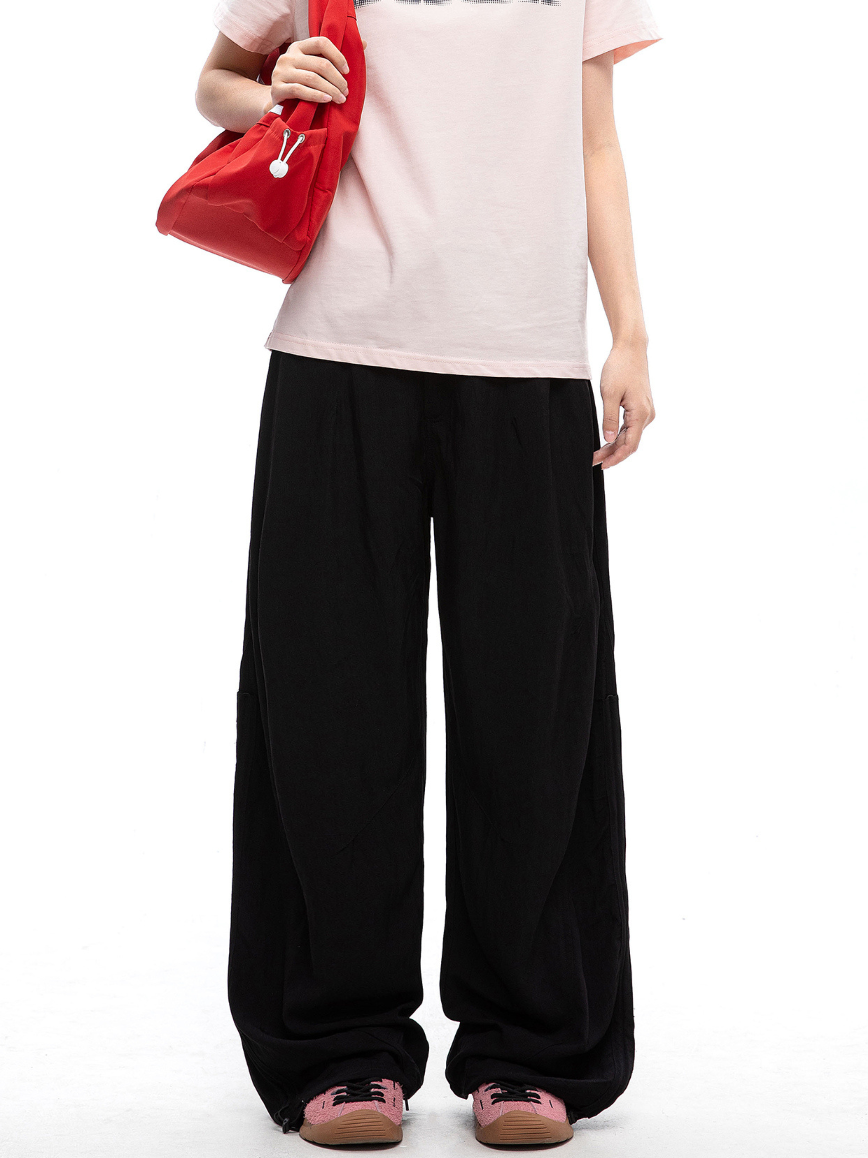 EchoNest - Women's Lightweight Straight-Leg Cargo Parachute Pants