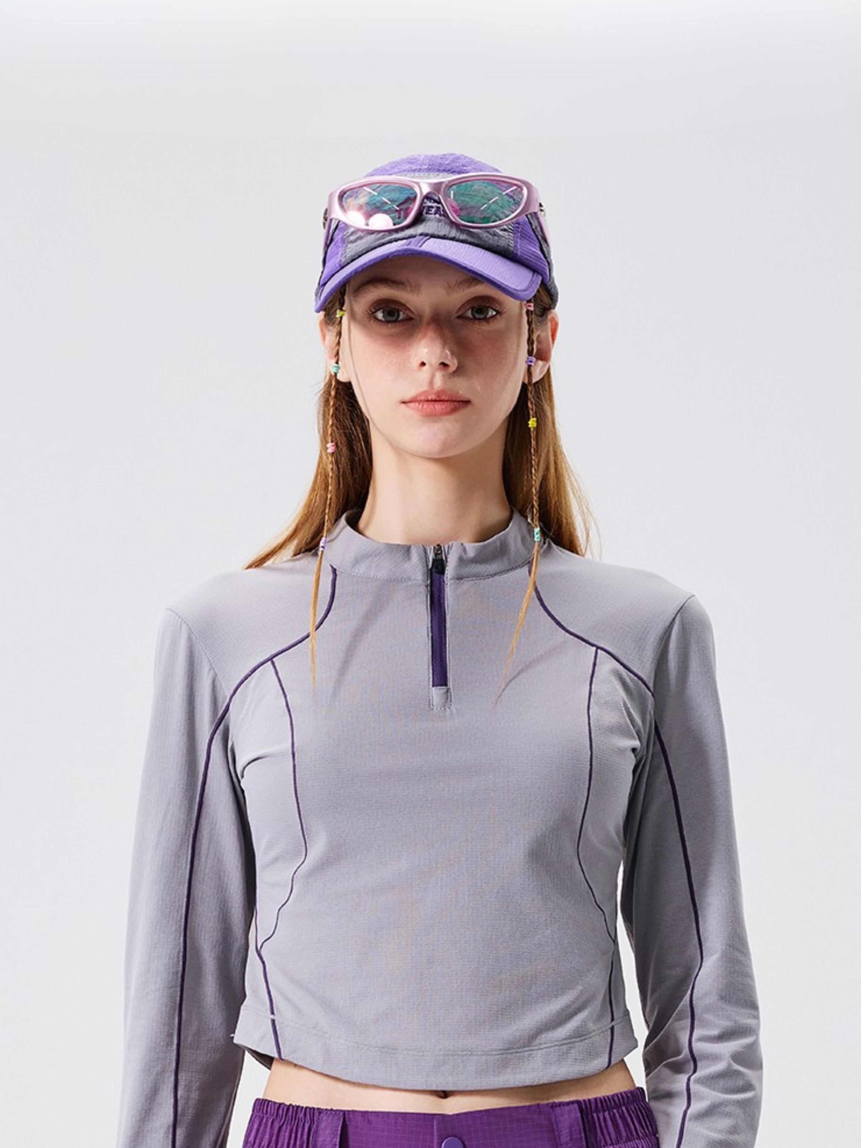 Frostthorn - Women's Half-Zip Mock Neck Yoga & Training Long Sleeve Tee