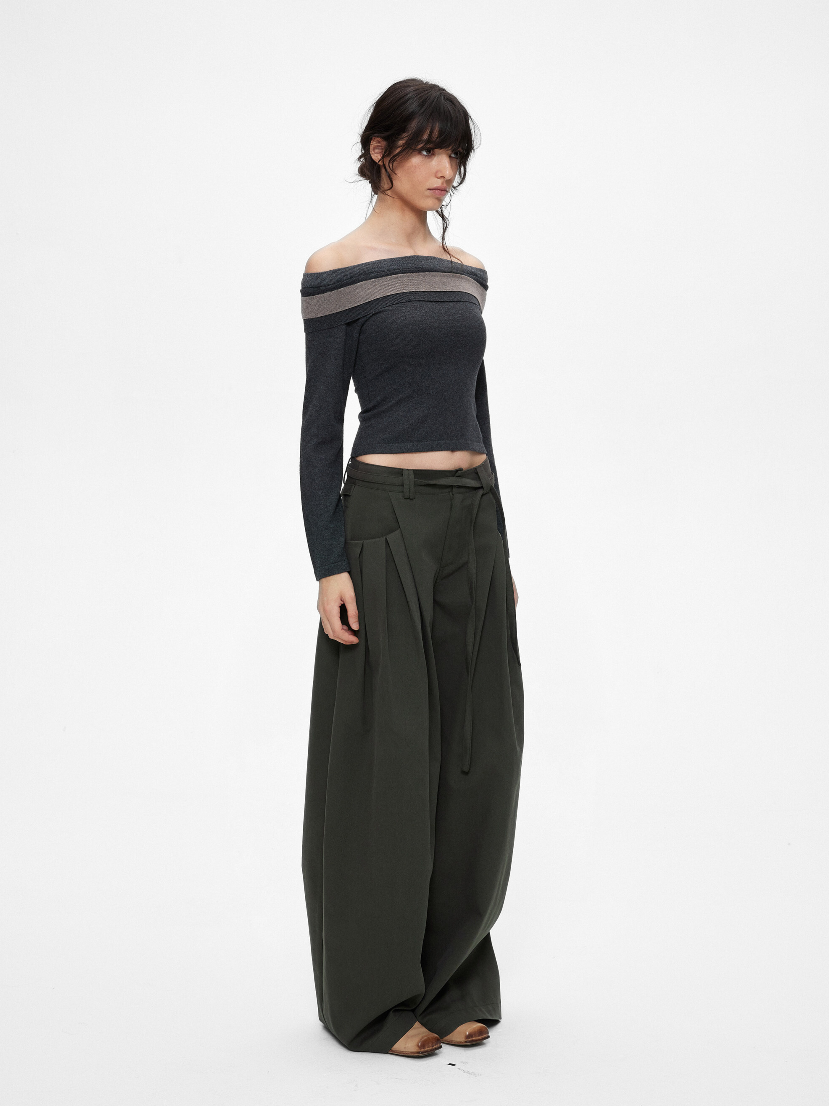 Ironwood - Women's Color-Block Off-Shoulder Knit Slim-Fit Top