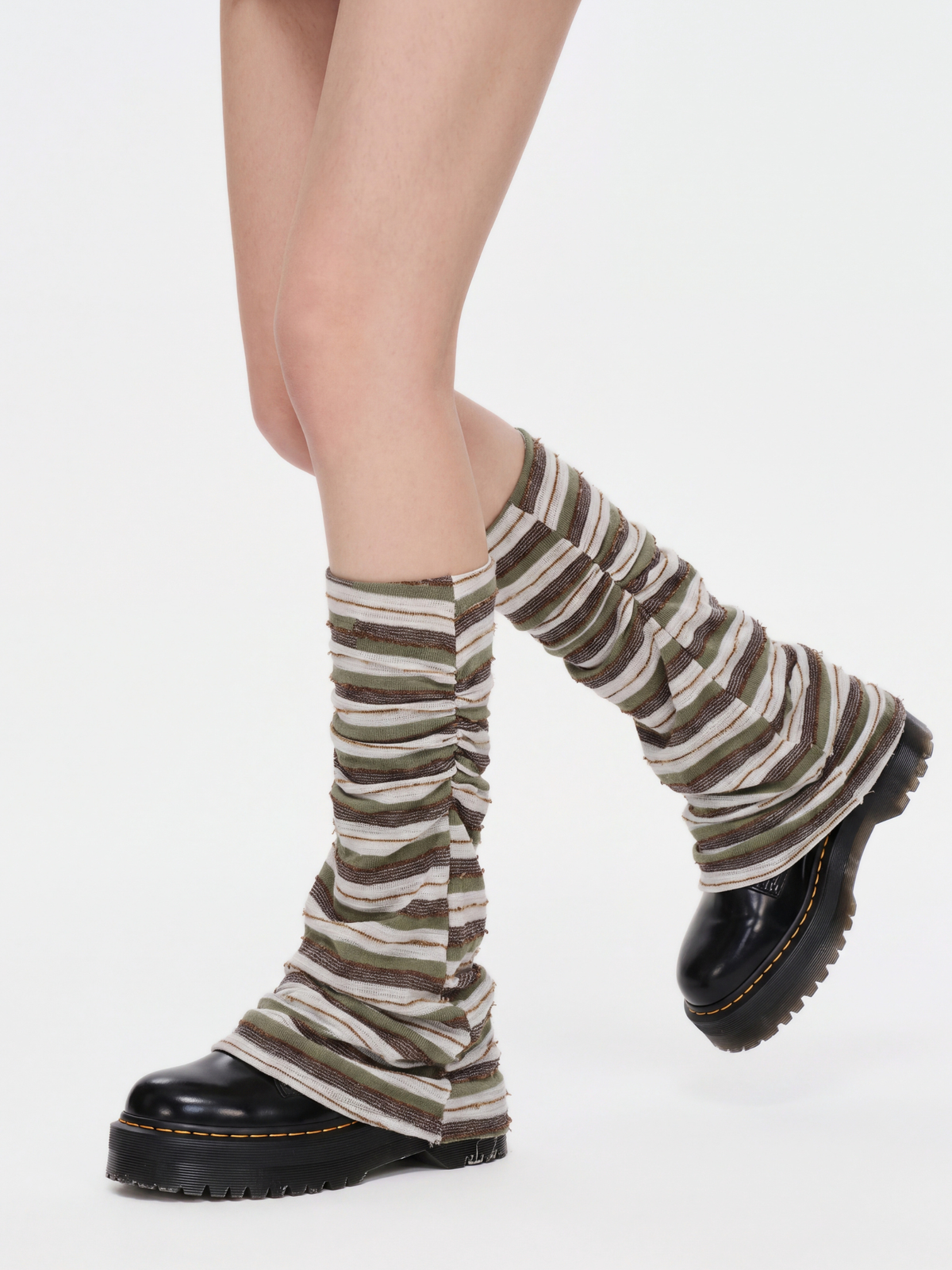 BellHush - Striped Flared Stretch Leg Warmers
