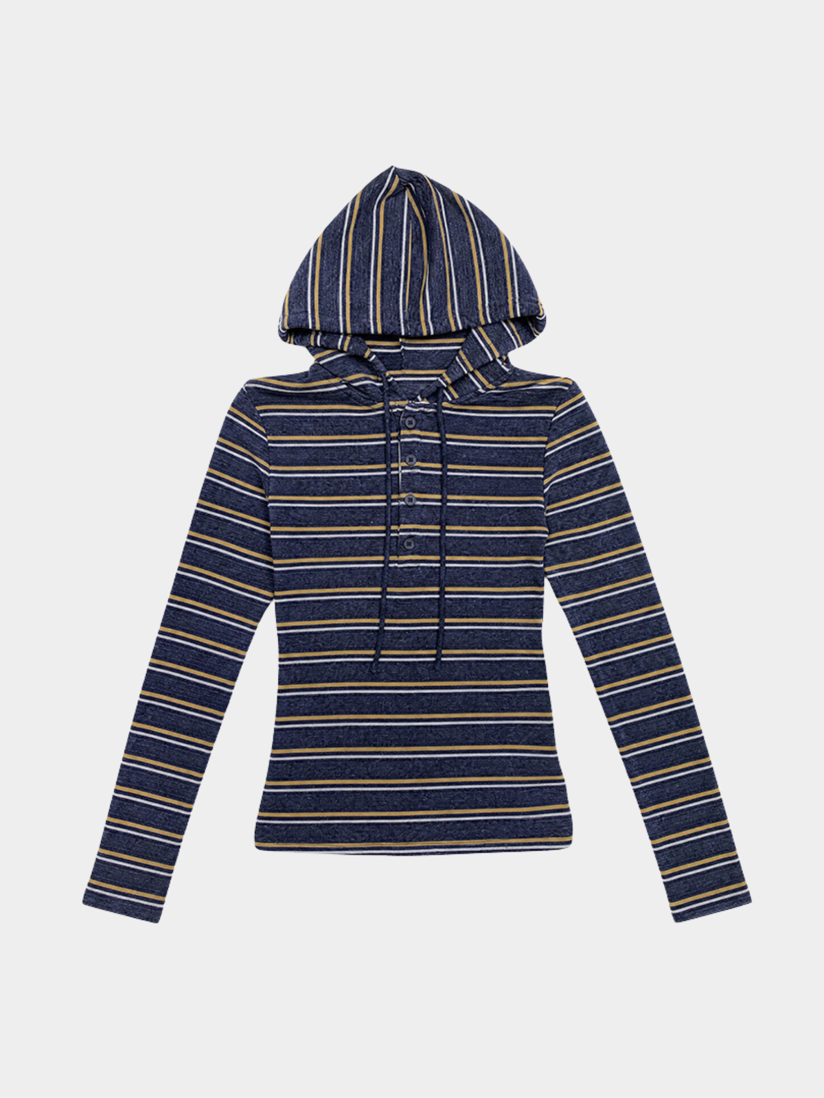 HueDrift - Women's Striped Slim Fit Hooded Base Layer Top
