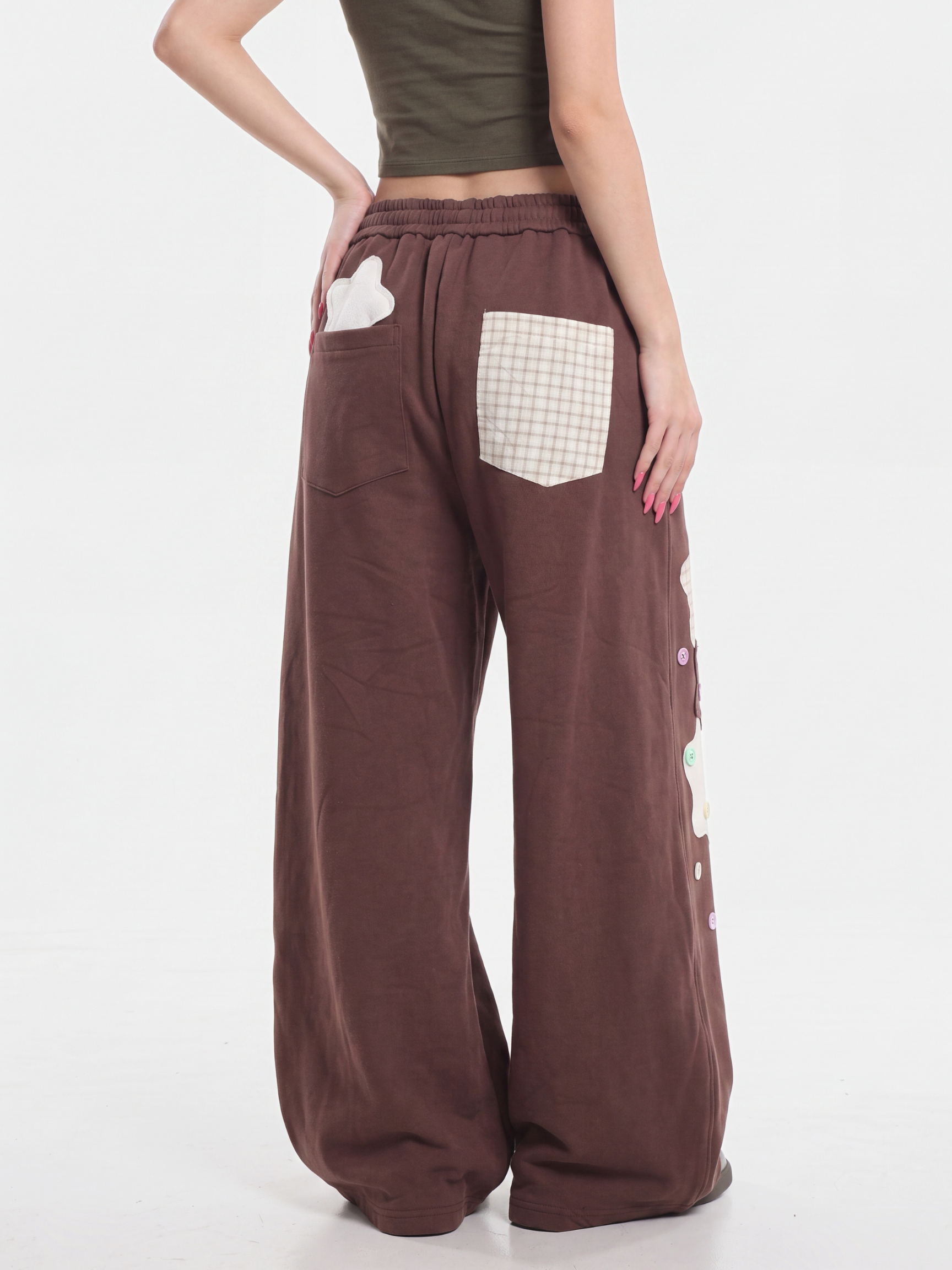 Radiance - Women's Star Patch Embroidered Relaxed Pants