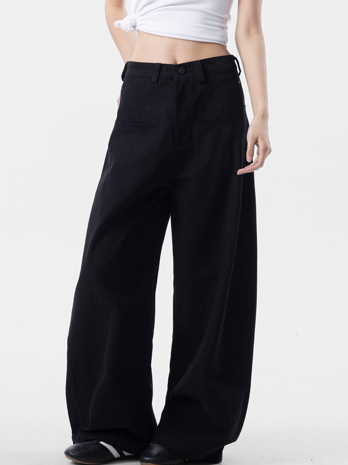 EchoLine - Unisex Natural Drape Cotton Straight-Leg Relaxed Pants