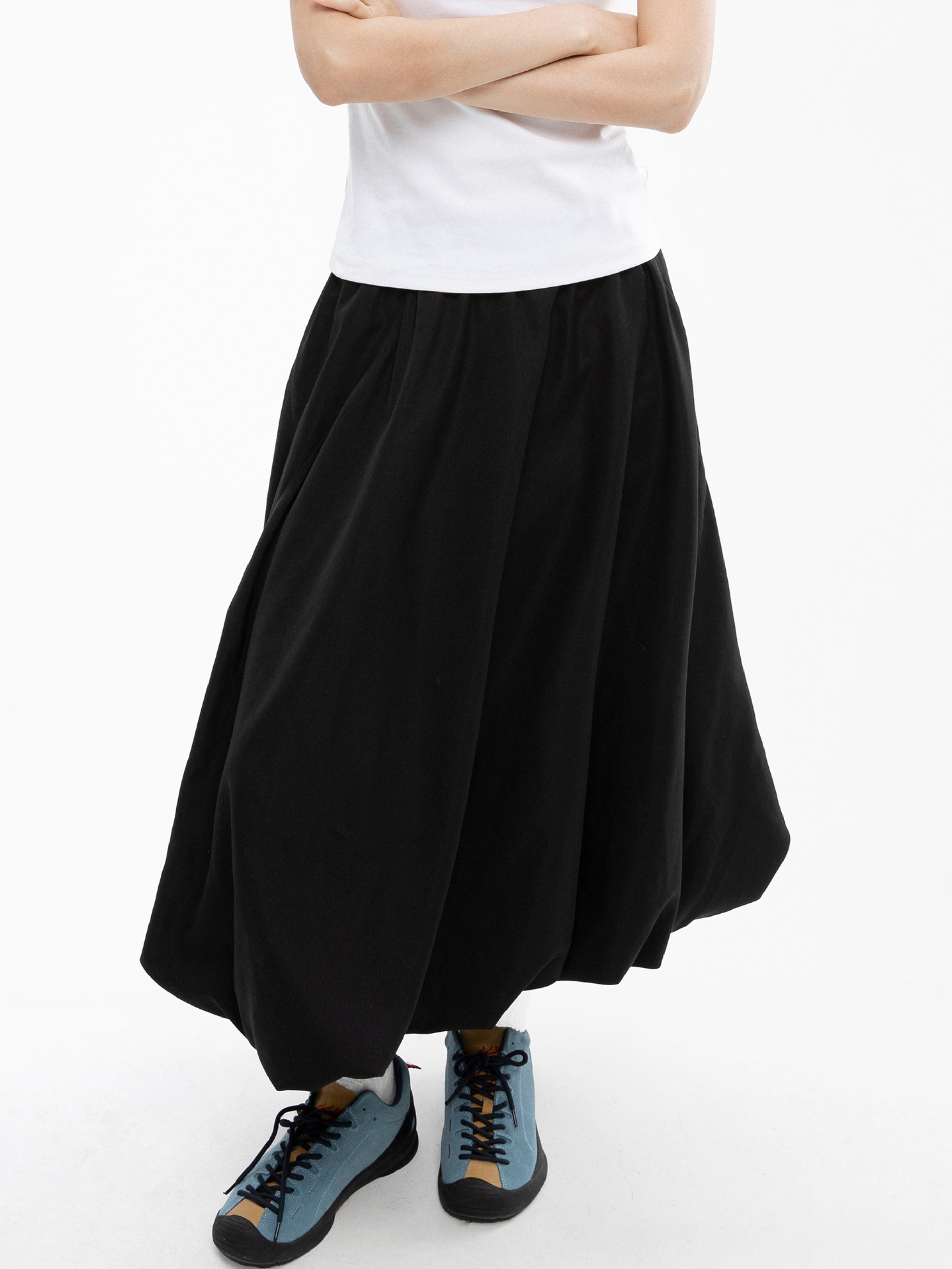 Crestline - Women's Asymmetric Design Bubble Midi Skirt