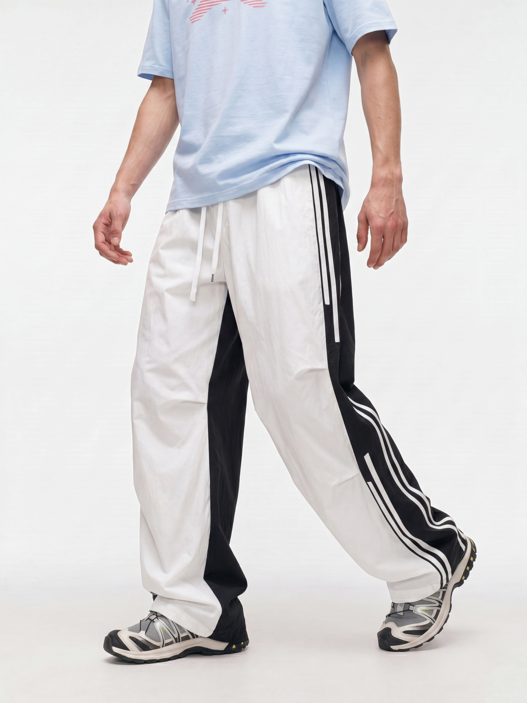 DriftFold - Unisex Water-Repellent Striped Colorblock Wide-Leg Pants