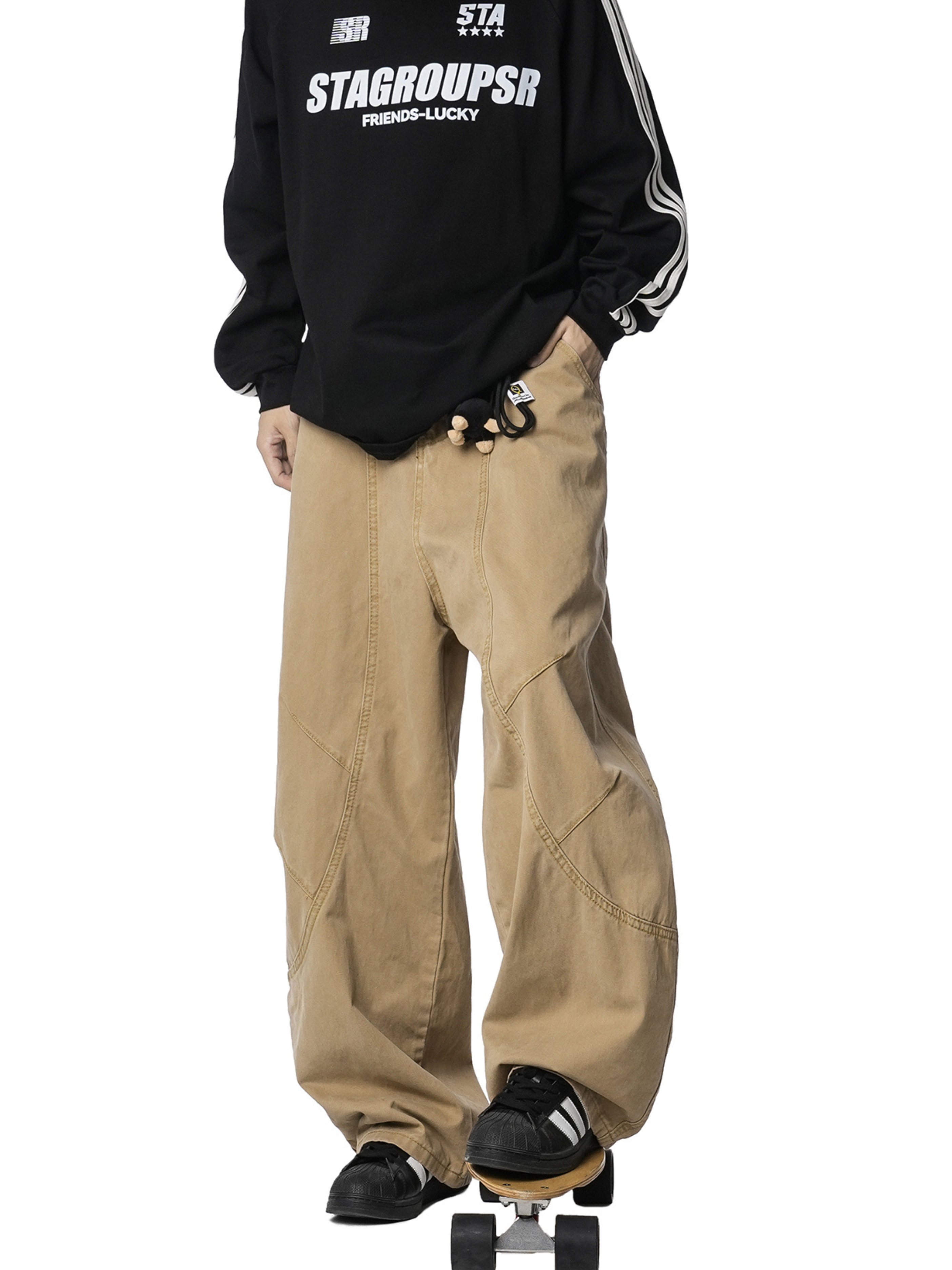 Freewind - Men's Pure Cotton Straight-Leg Loose Scimitar Pants