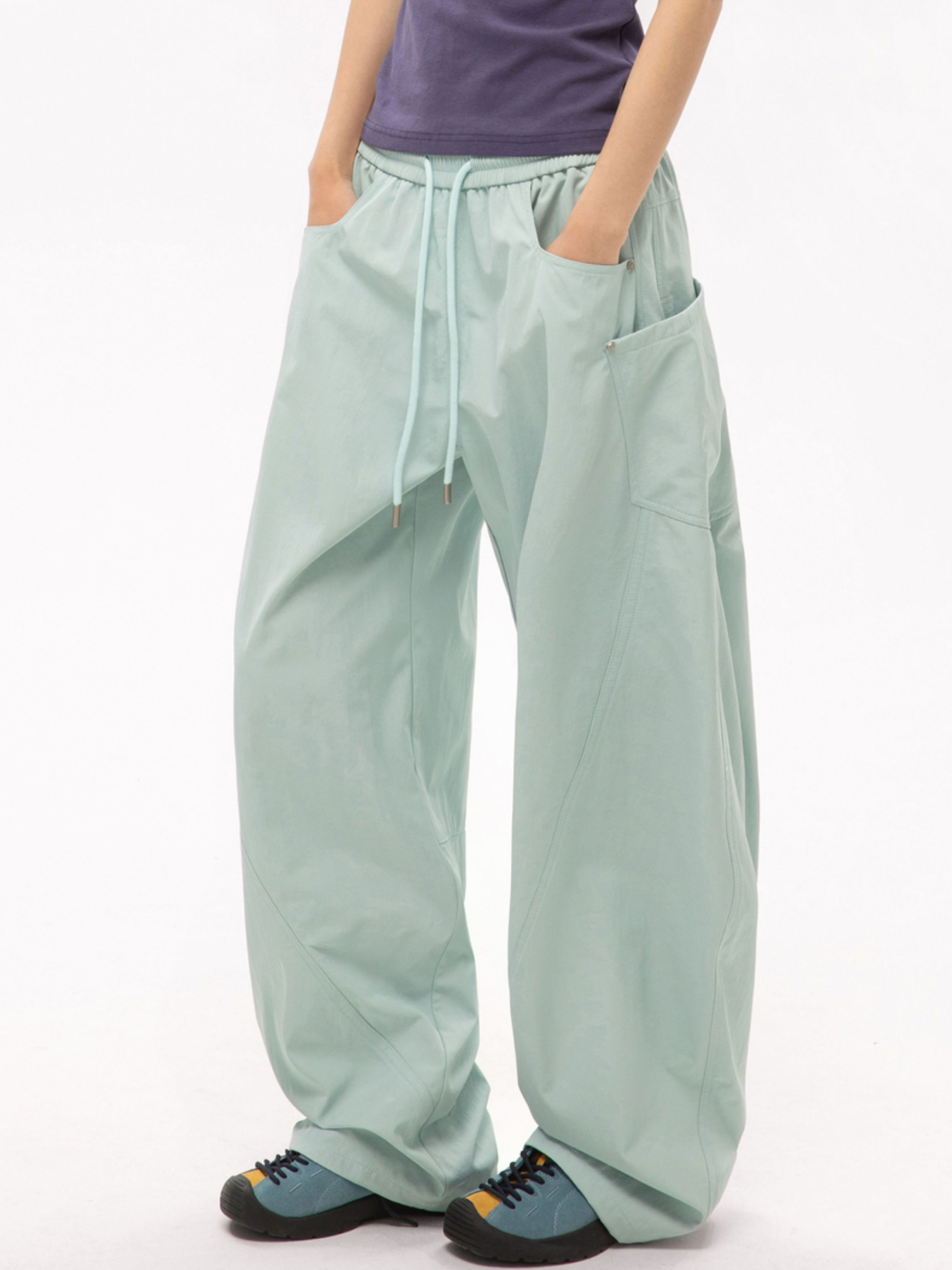 FrostEdge - Unisex Draped Relaxed Straight-Leg Casual Pants