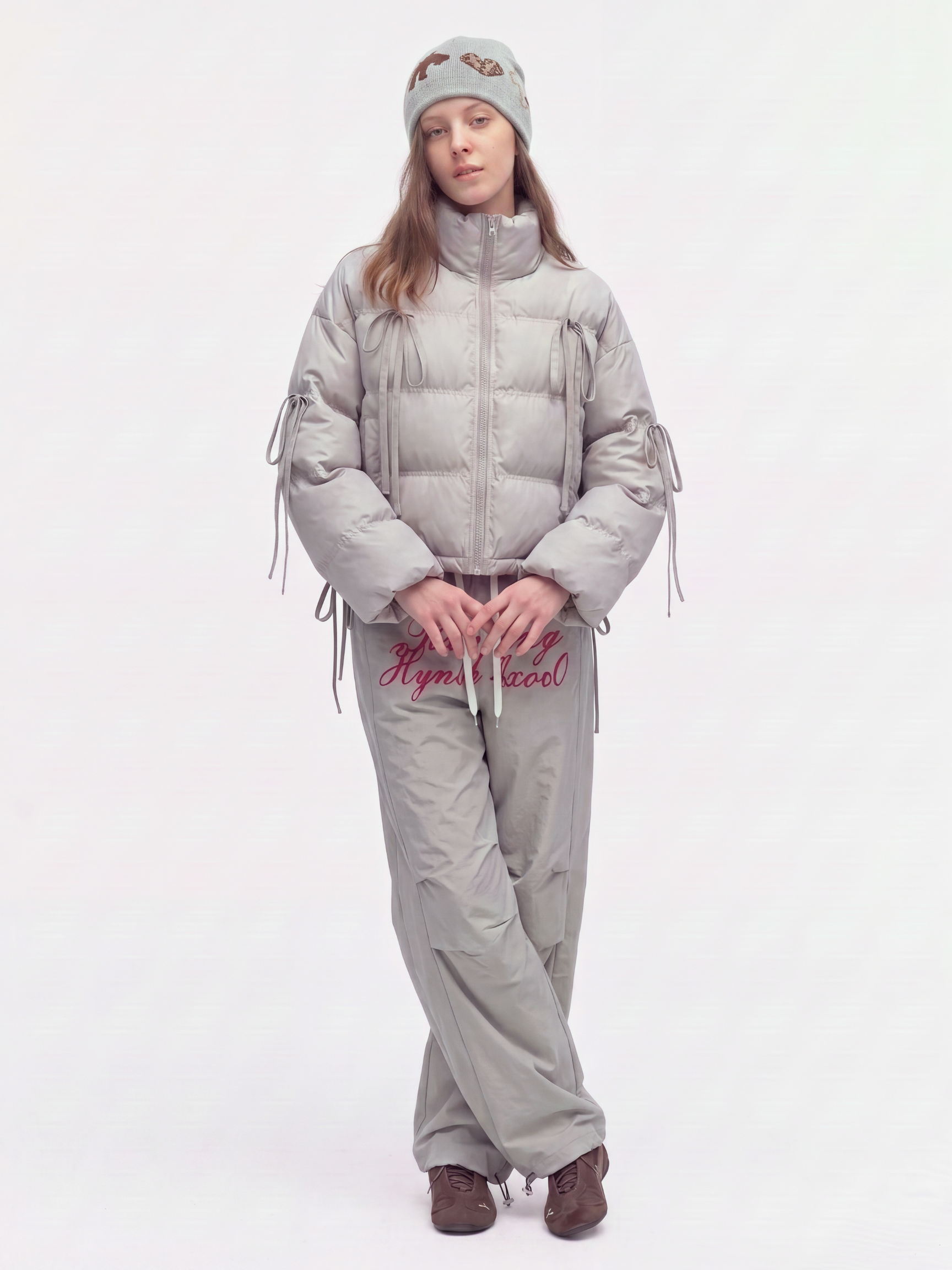 RavenMark - Women‘s Tassel Tie-Front Short Padded Jacket