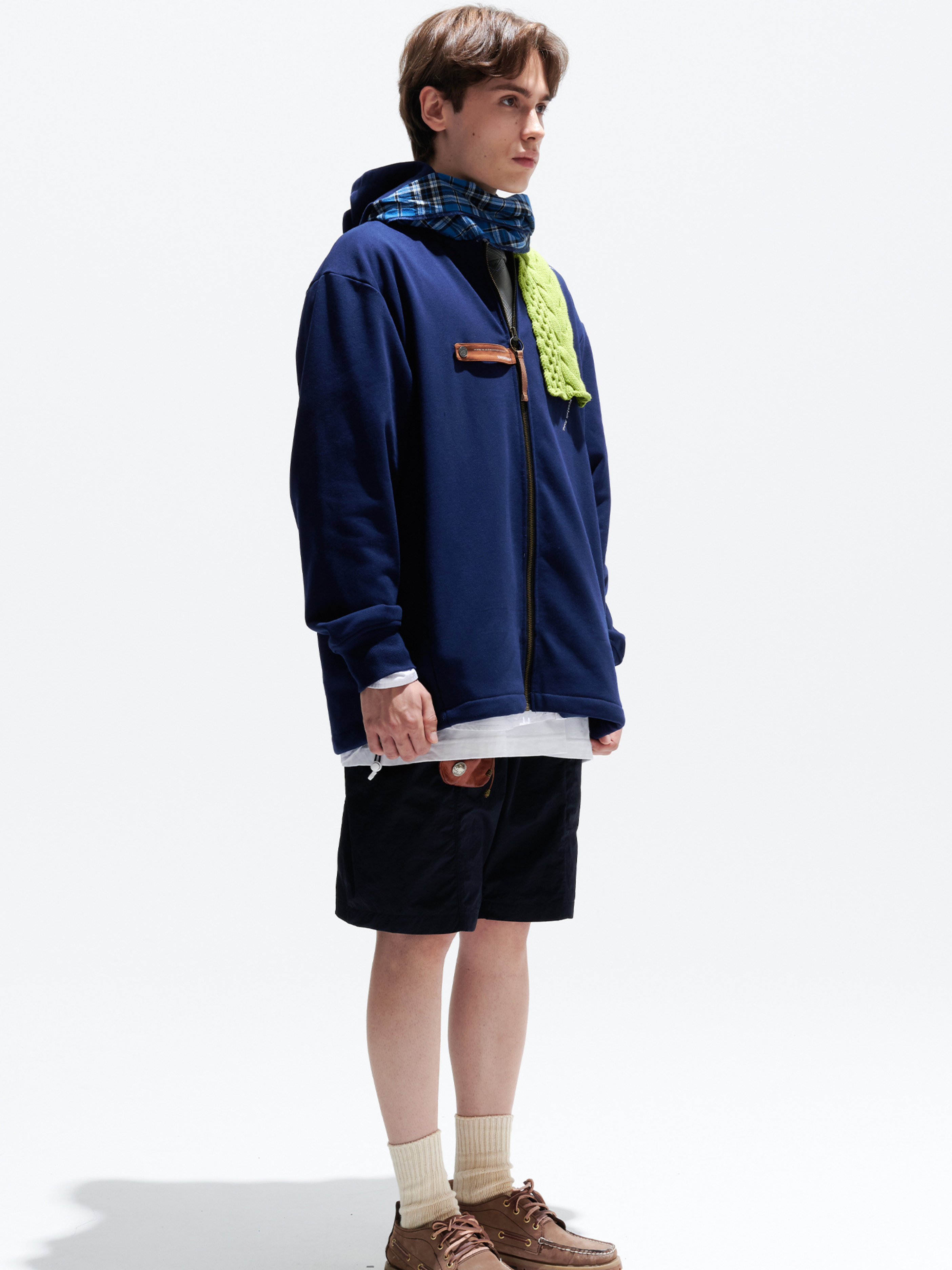CanyonGo - Unisex Asymmetric Scarf Patchwork Hoodie Jacket