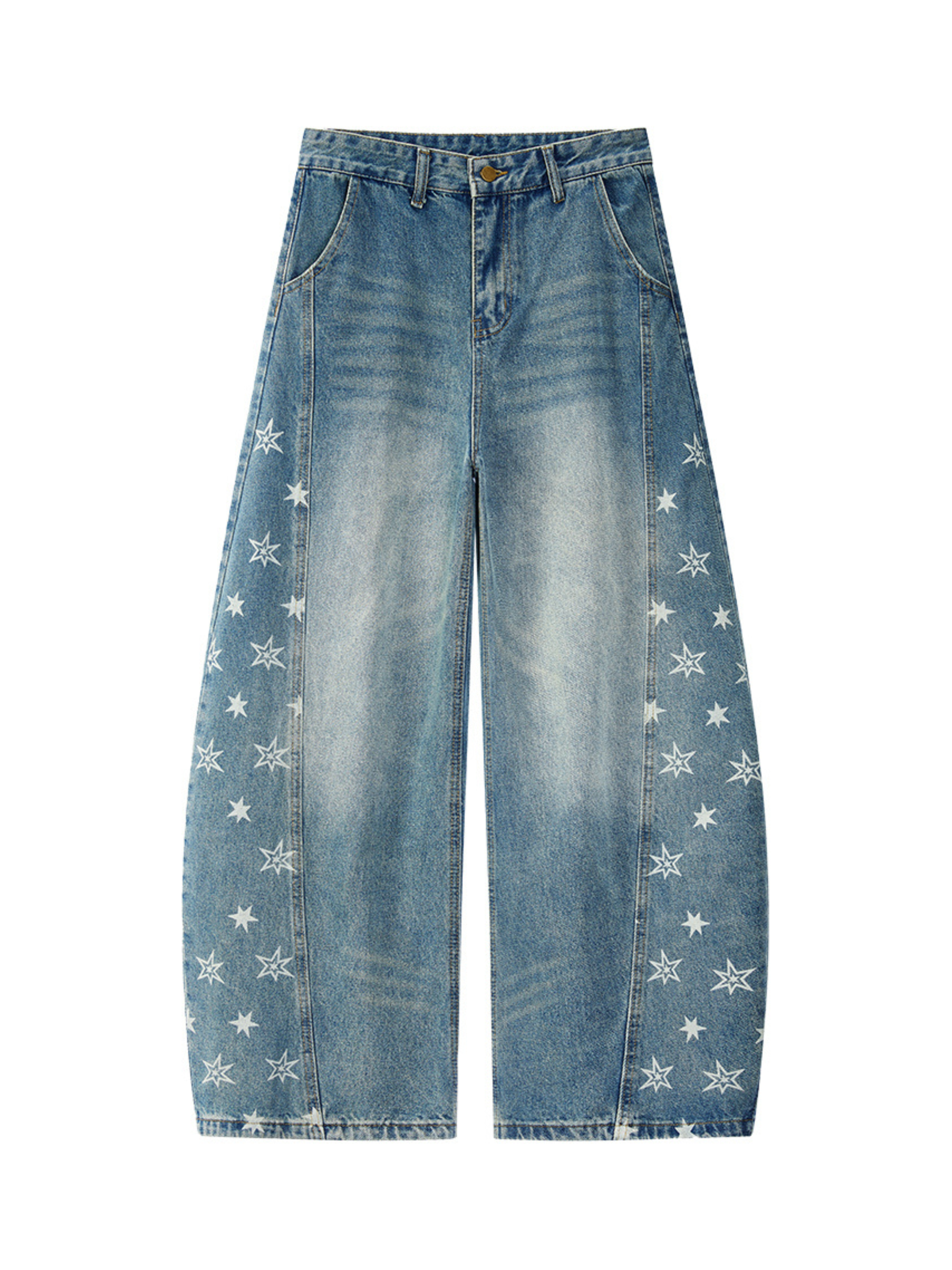 Gravitas - Women's Star-Print Washed Scimitar Denim Pants