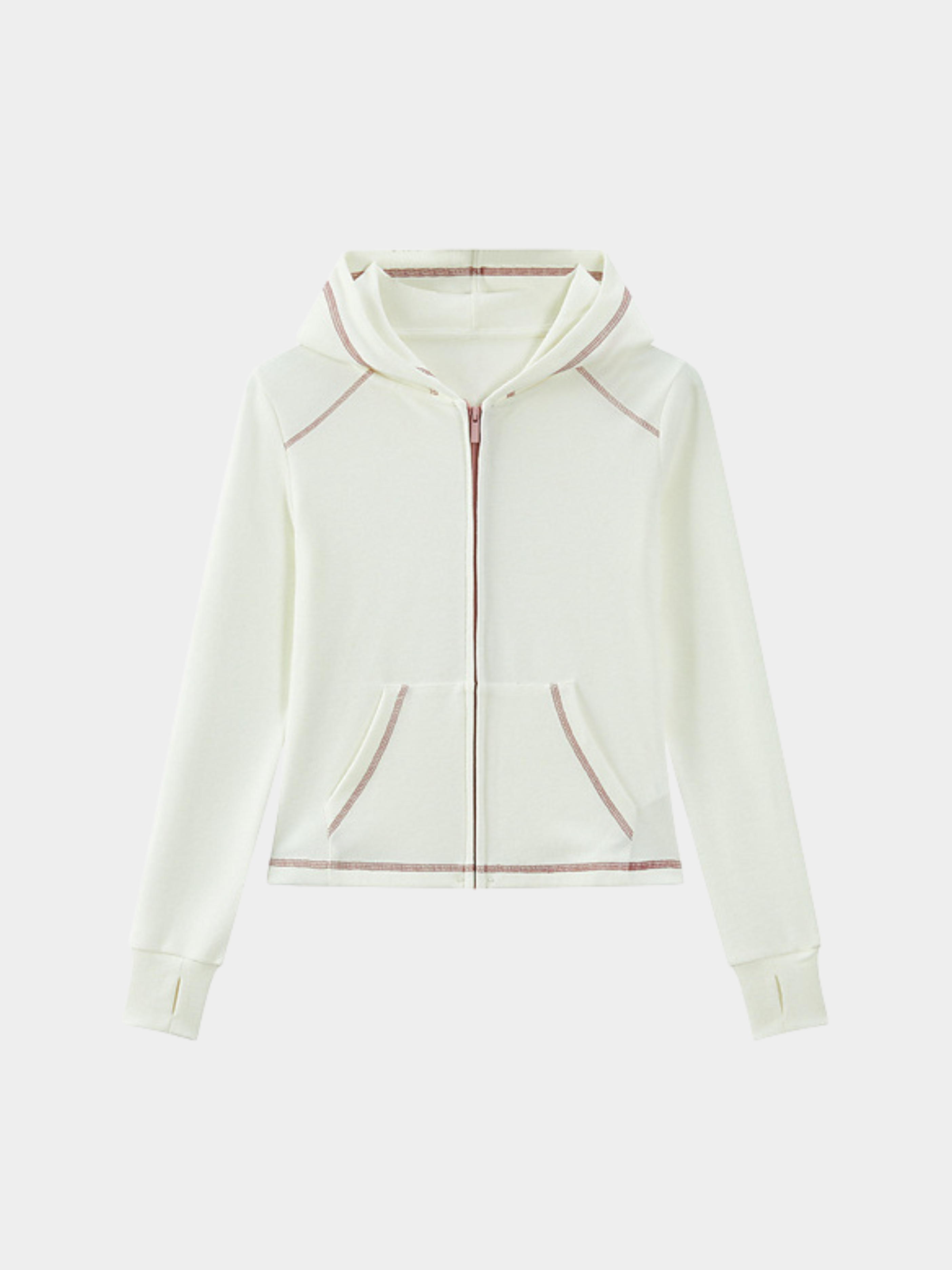 OwlCrag - Women's Slim-Fit Contrast Stitch Zip-Up Jacket