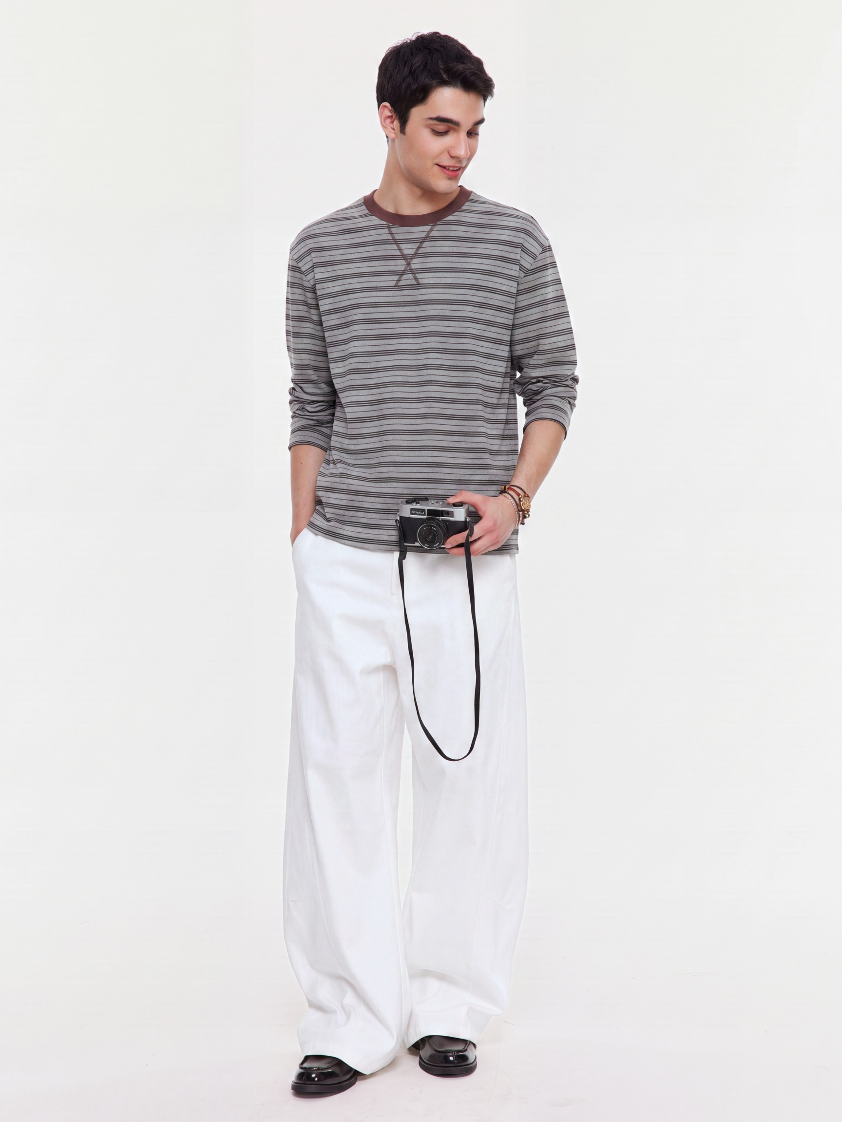 LineVeil - Unisex Contrast Stripe Layering Long Sleeve Top