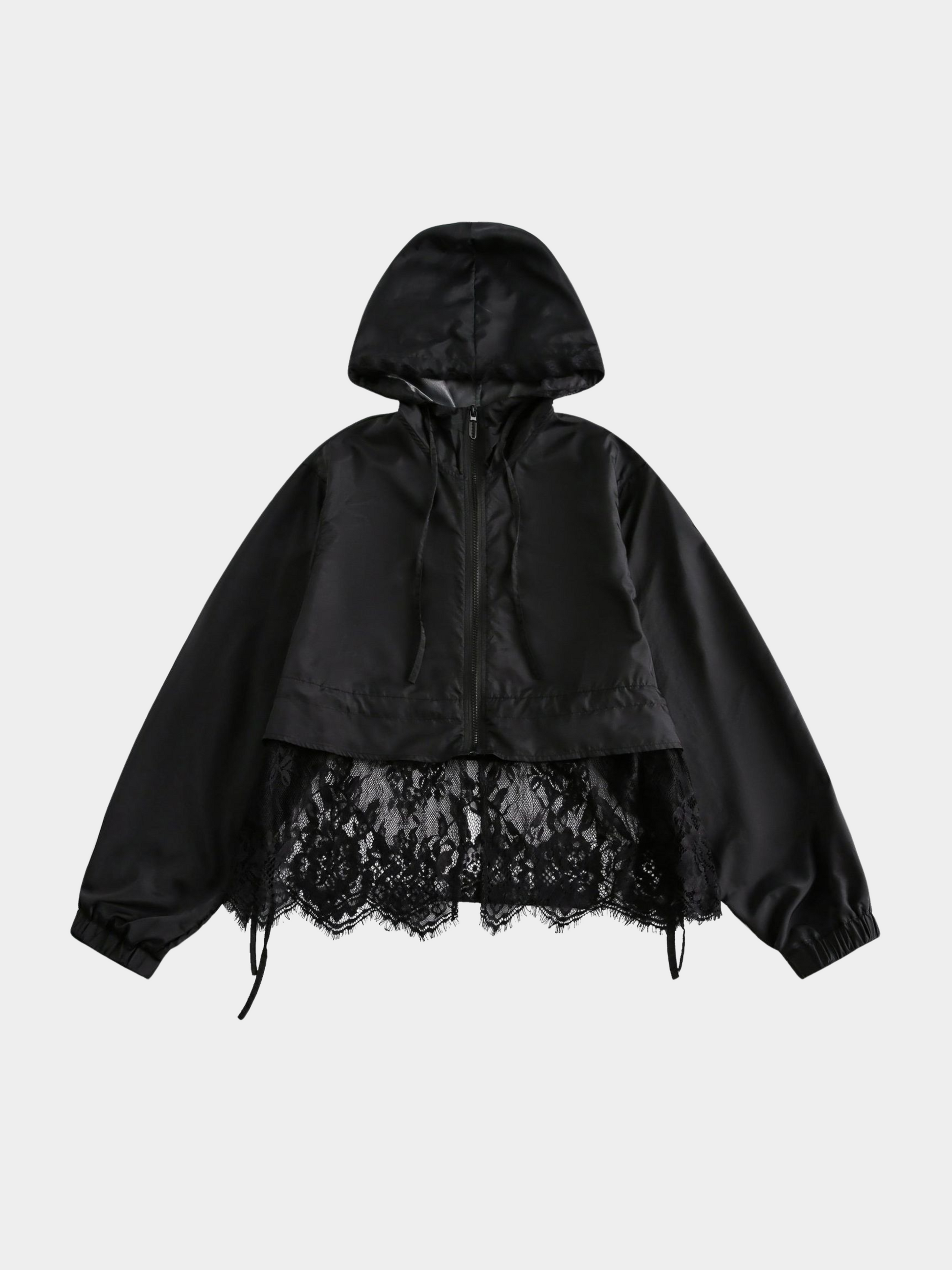MesaTop - Women's UPF50+ Lace Panel Drawstring Cropped Sun Protection Jacket GONGGAR SPORTS