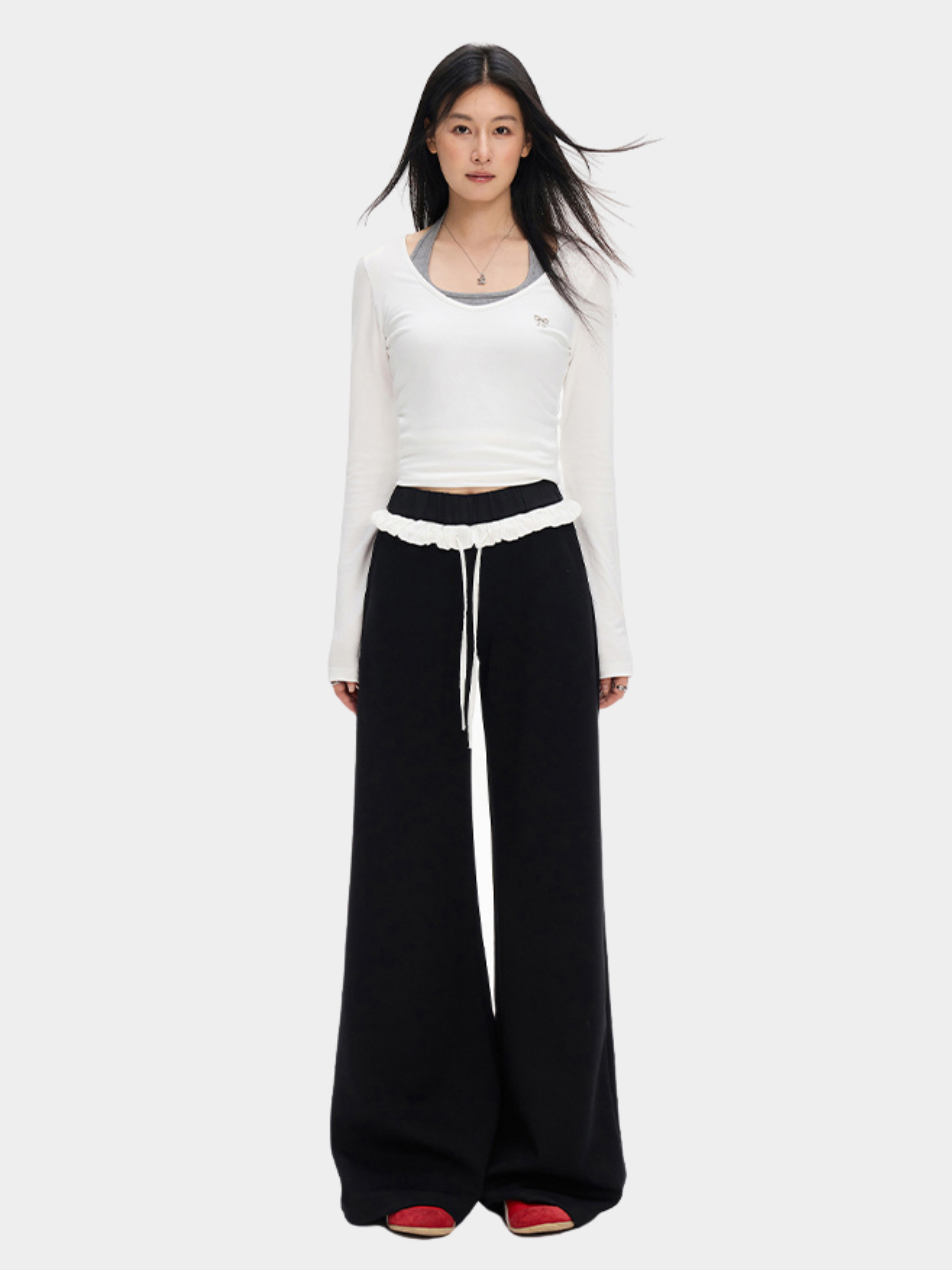 StoneDash - Women's Contrast Trim Stretch Flared Pants
