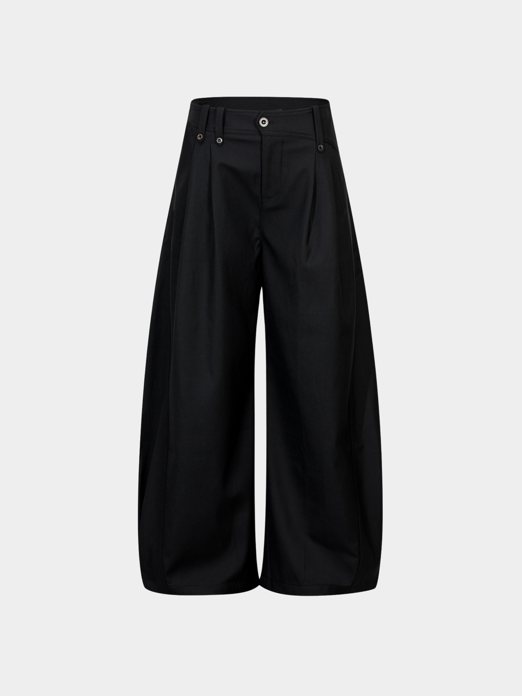PleatCreek - Unisex Pleated Relaxed Draped Curved-Leg Pants