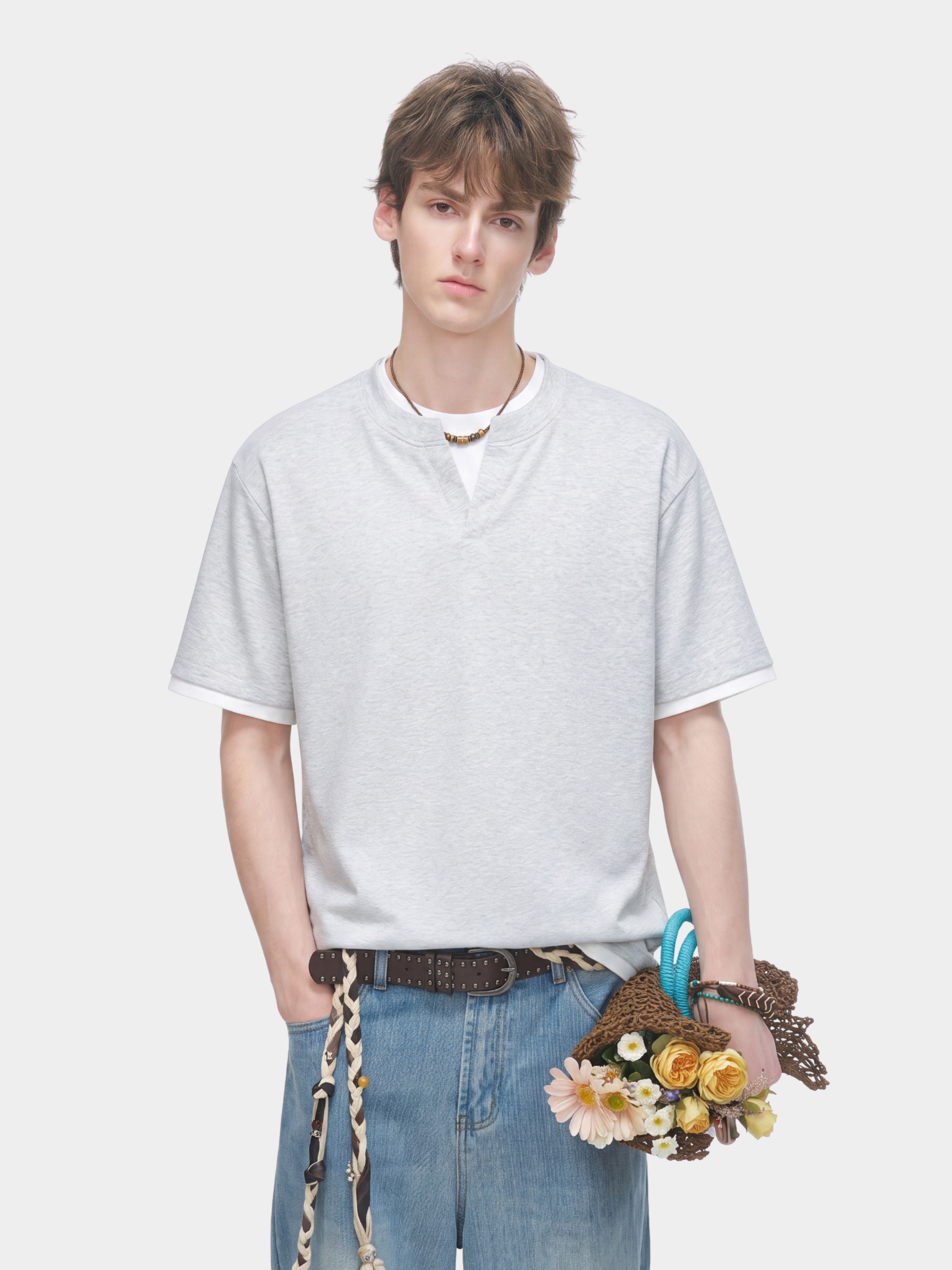 Thunderridge - Men's Layered Crew Neck T-Shirt