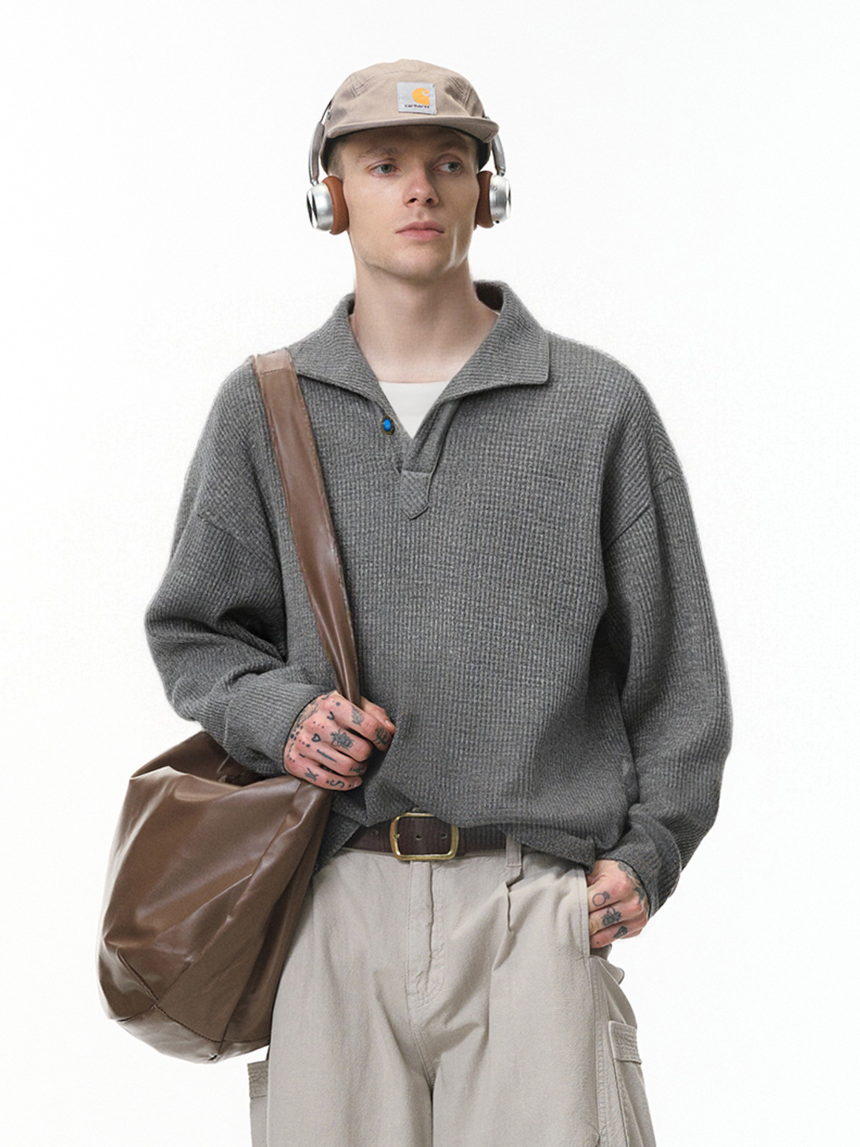 Shade - One-Piece Collar Long Sleeve Polo Shirt