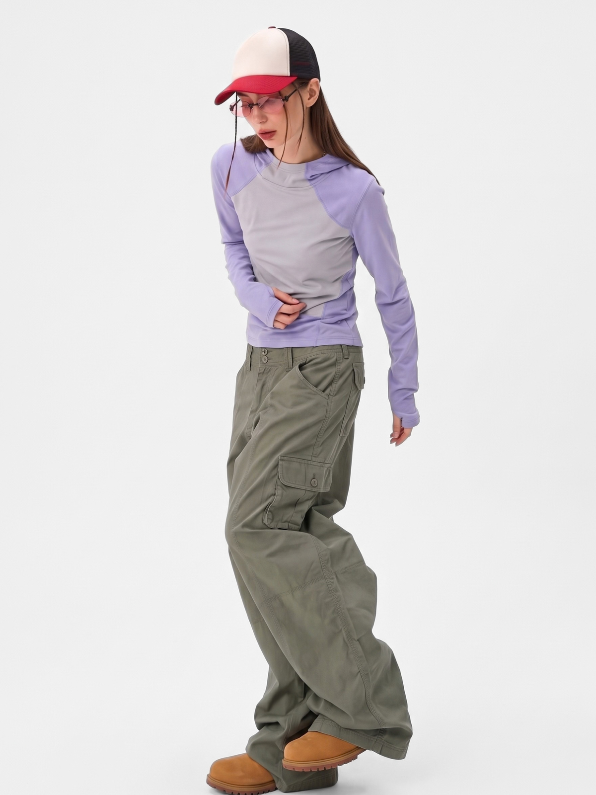 CalmDrift - Women's Deconstructed Multi-Pocket Straight-Leg Cargo Pants