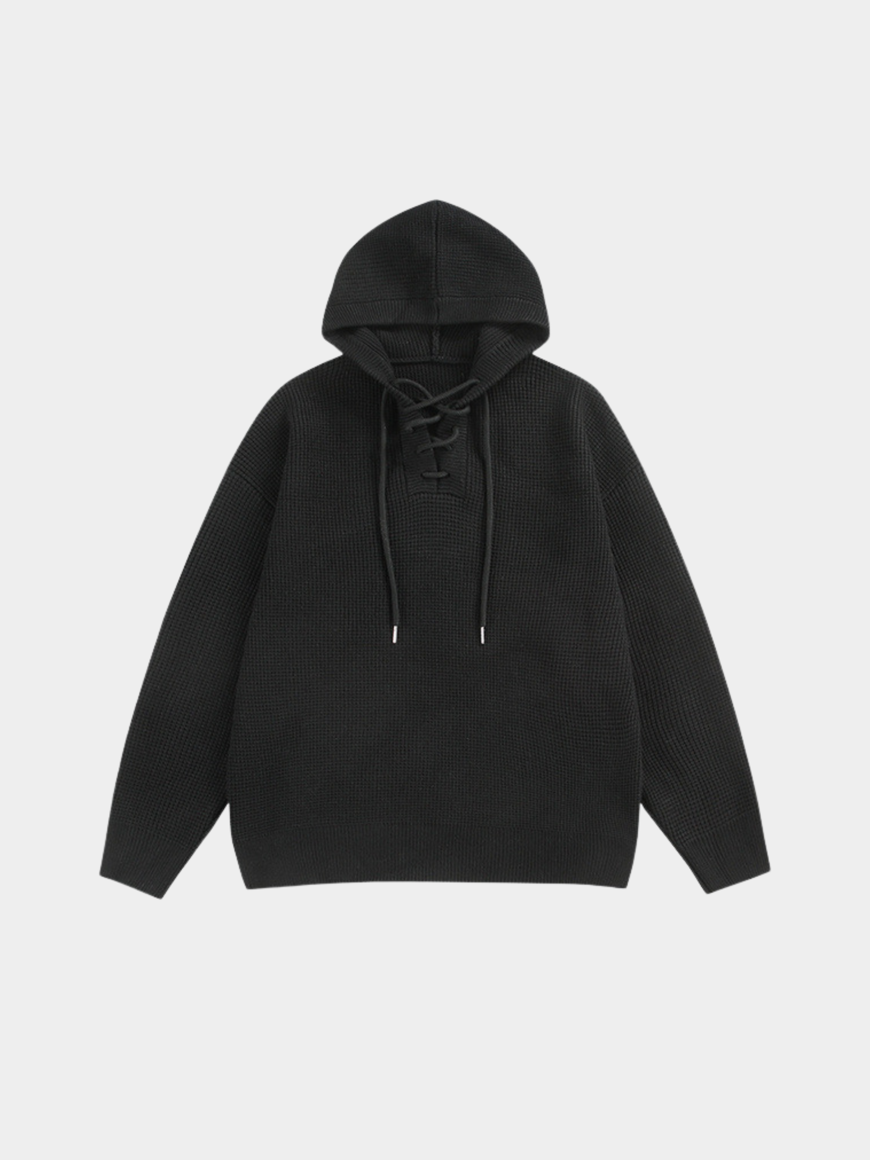 GlowBox - Men's Drawstring Hooded Knit Sweater