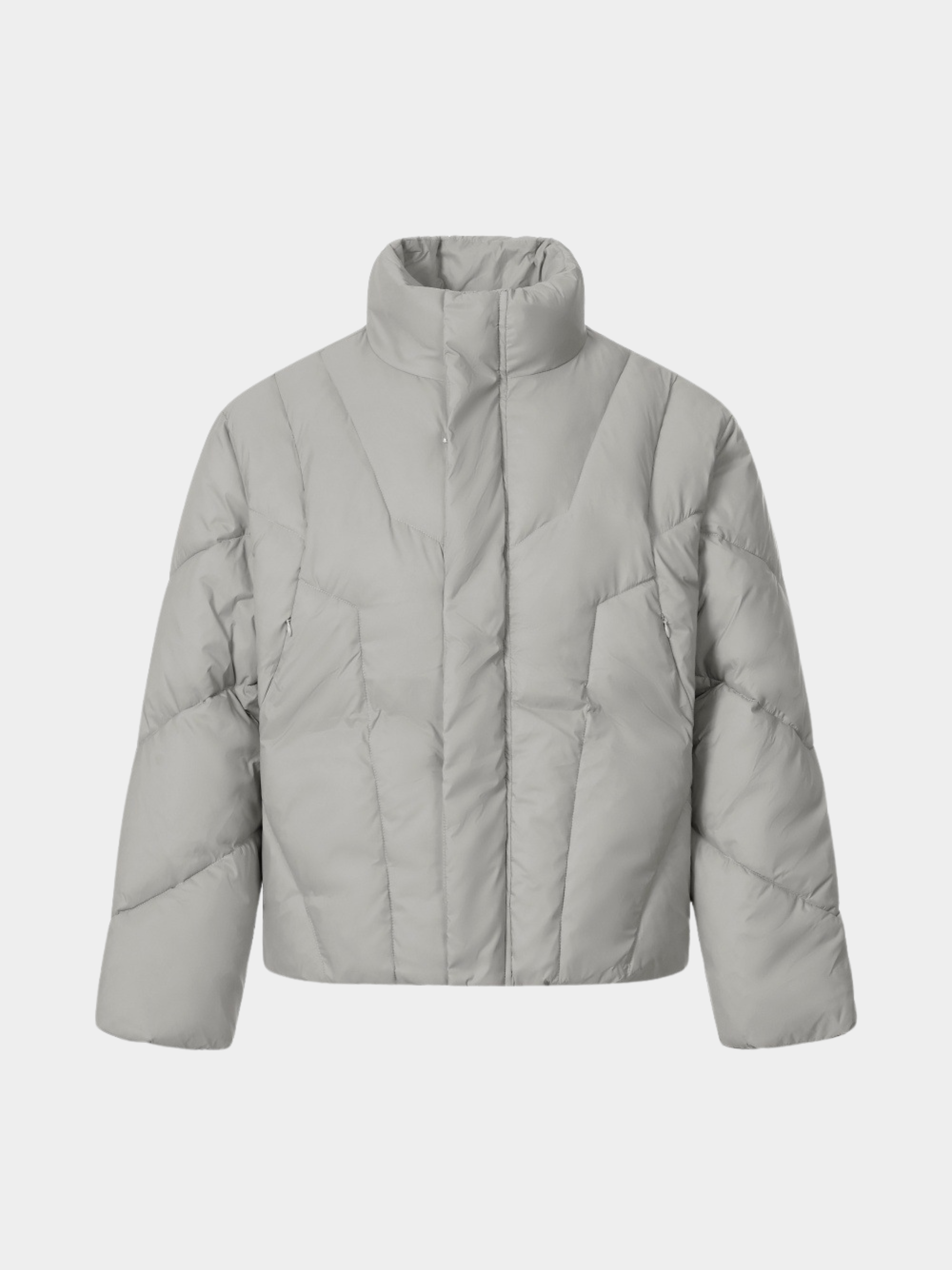 Summitline - Unisex Solid Color Stand Collar Quilted Padded Jacket