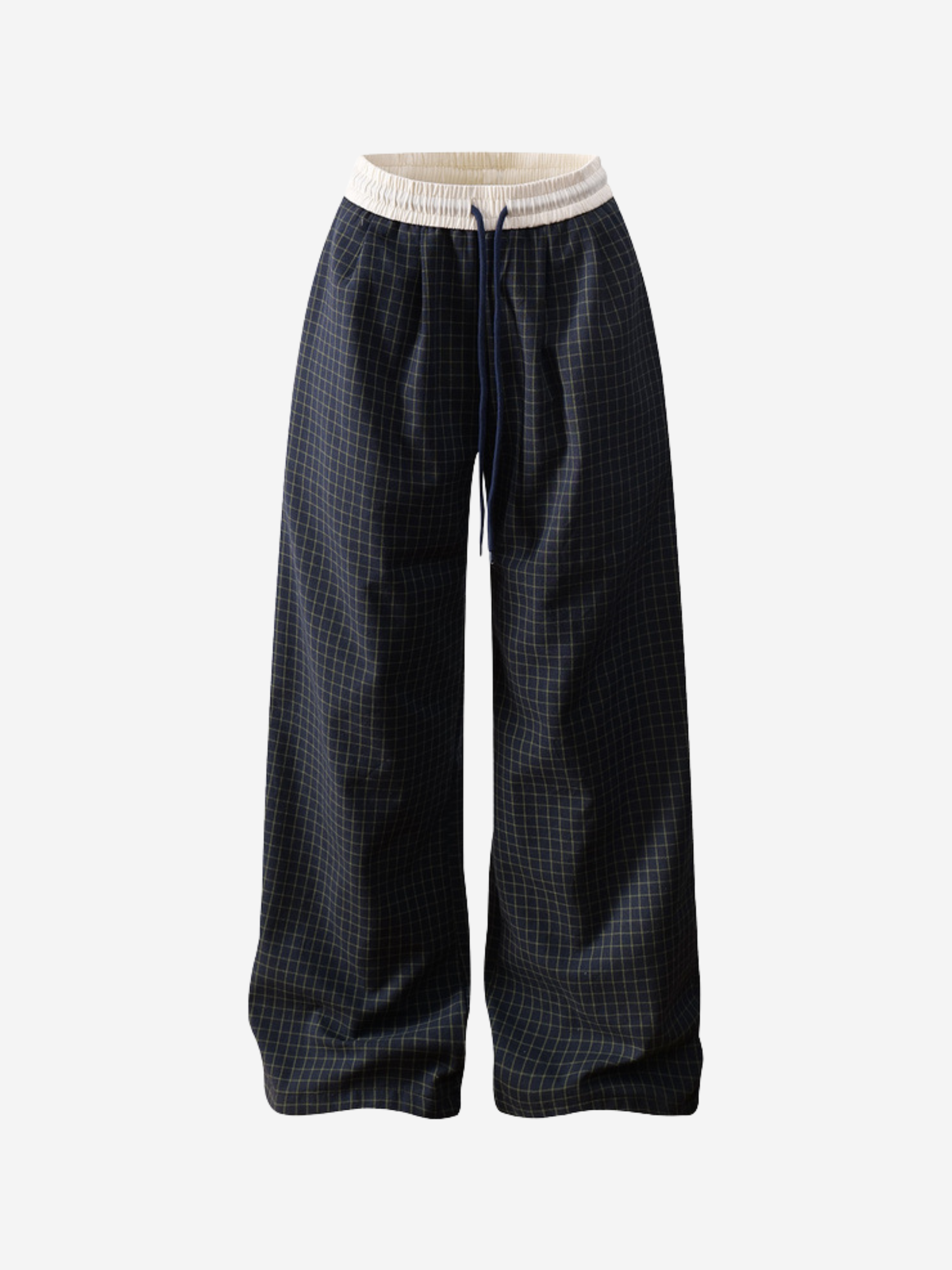 MistVent - Women's Lightweight Plaid Straight-Leg Wide Pants