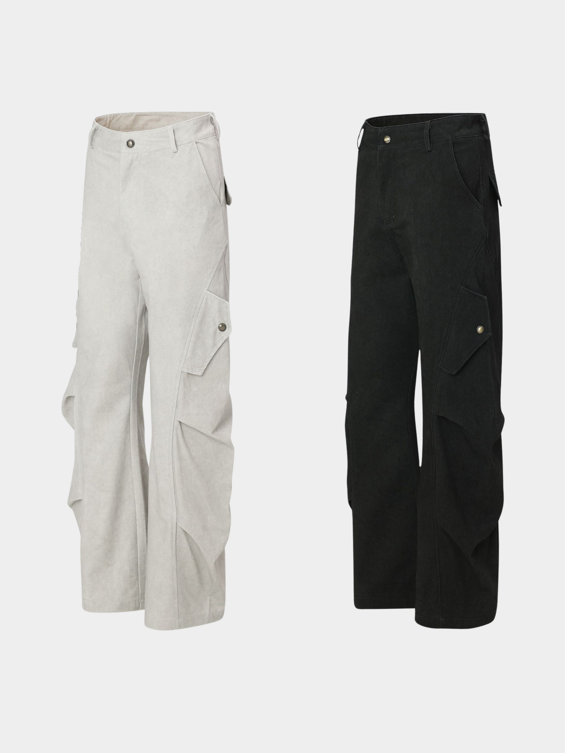 FoxDrop - Unisex Retro Paratrooper-Inspired Wide-Leg Utility Pants GONGGAR SPORTS