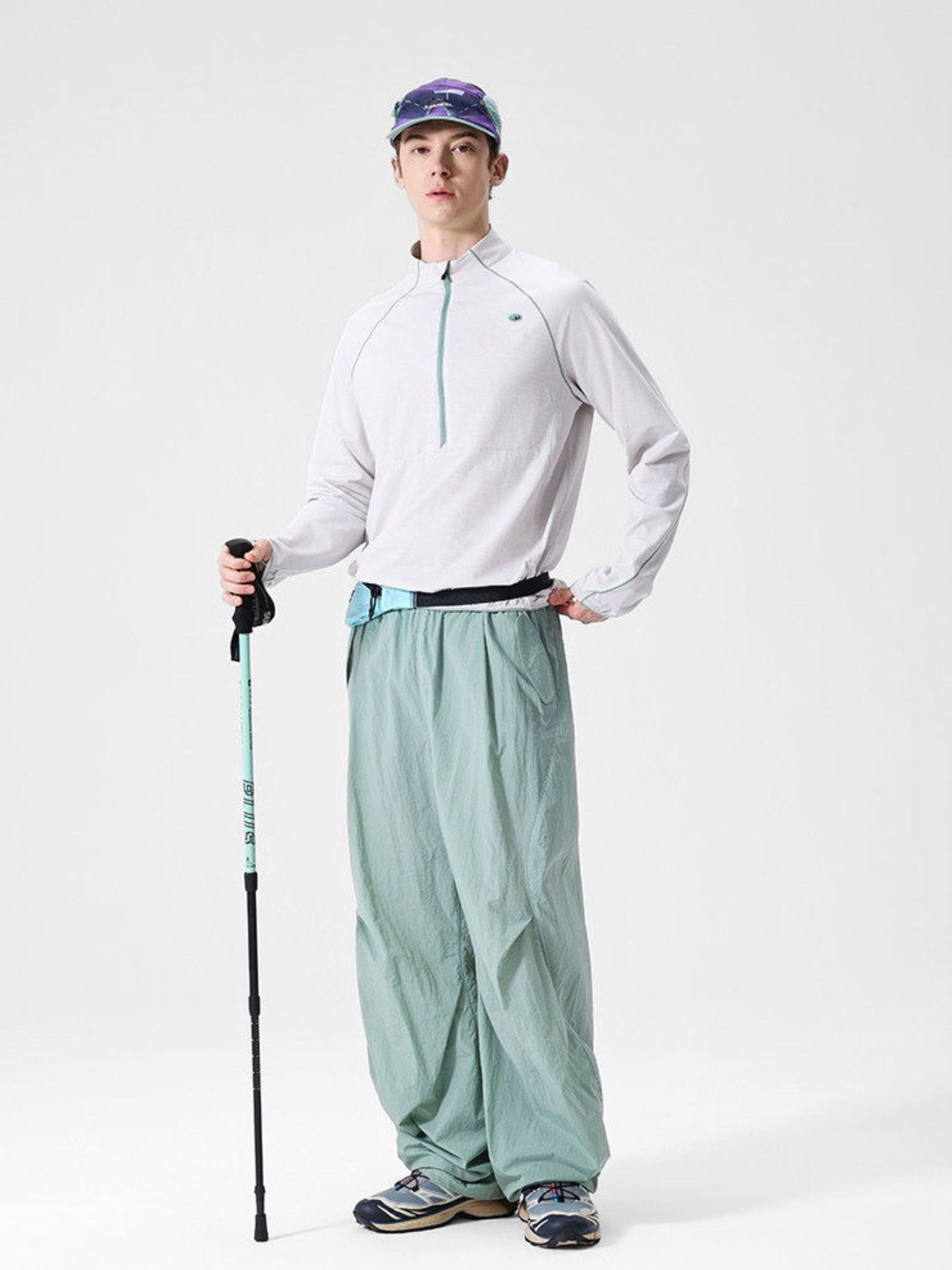 Snappy - Moisture-Wicking Quick-Dry Half-Zip Long Sleeve T-Shirt