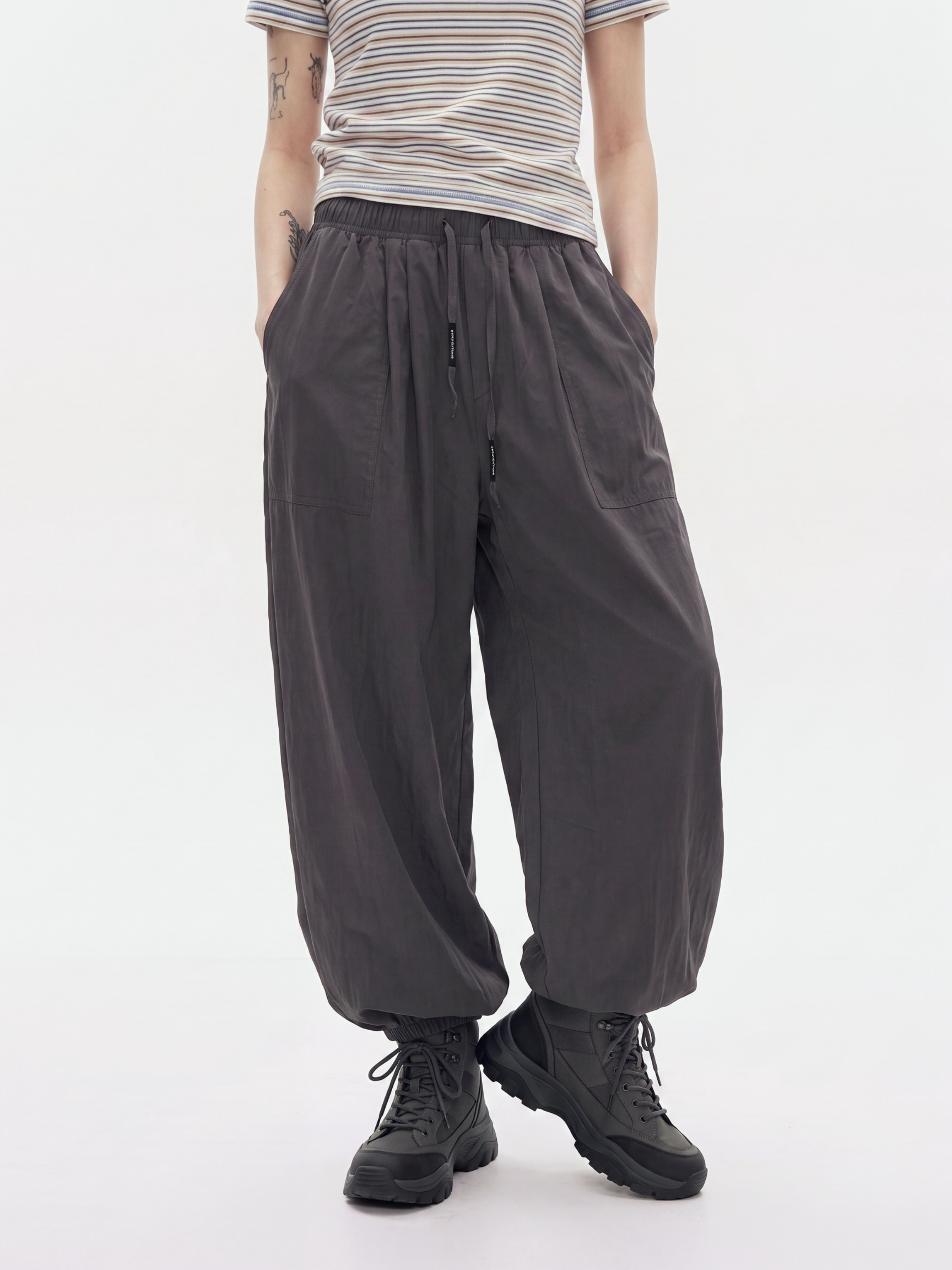 EagleStep - Unisex Loose Cotton Lantern Pants with Cinched Hem