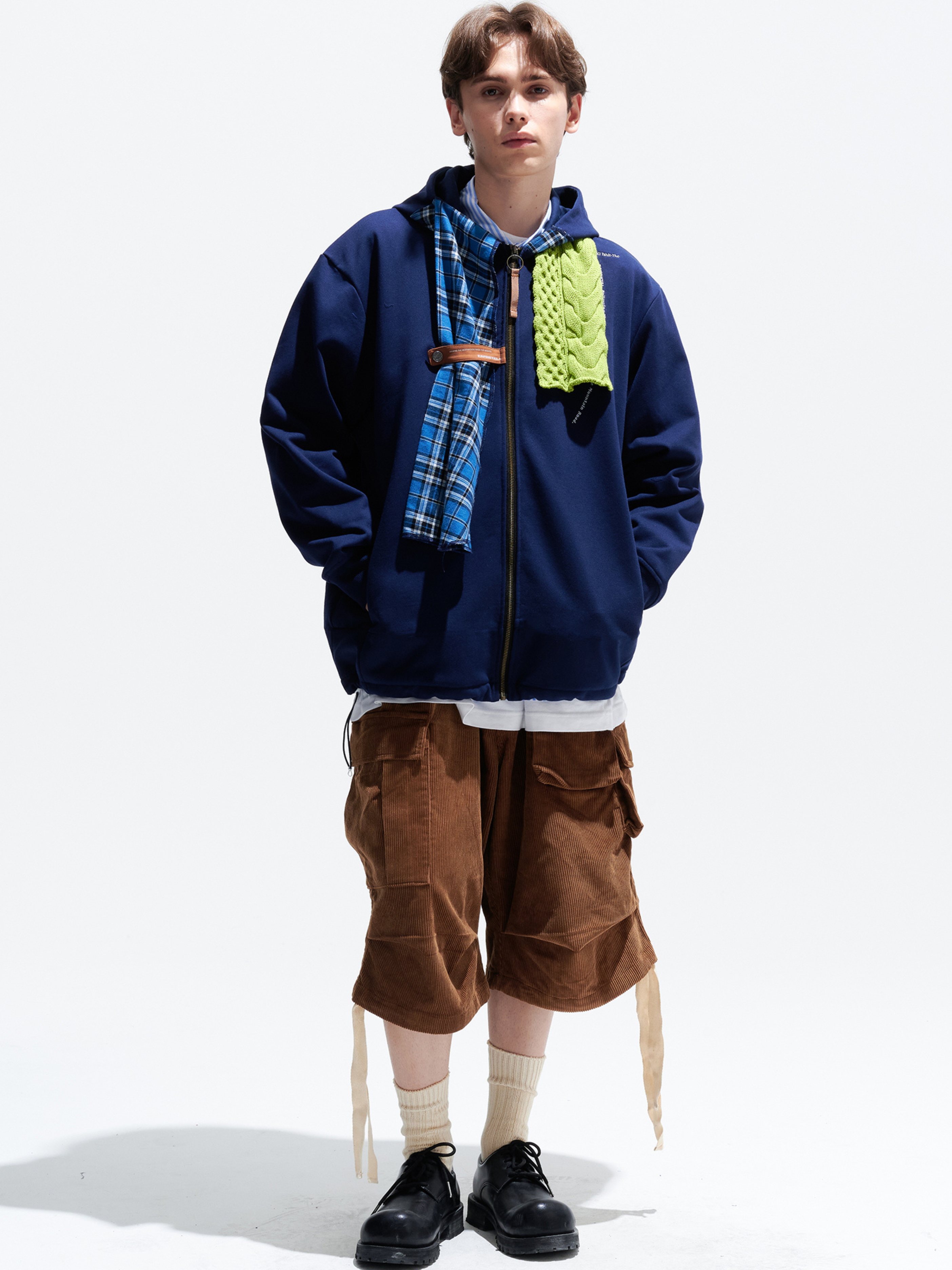 CanyonGo - Unisex Asymmetric Scarf Patchwork Hoodie Jacket