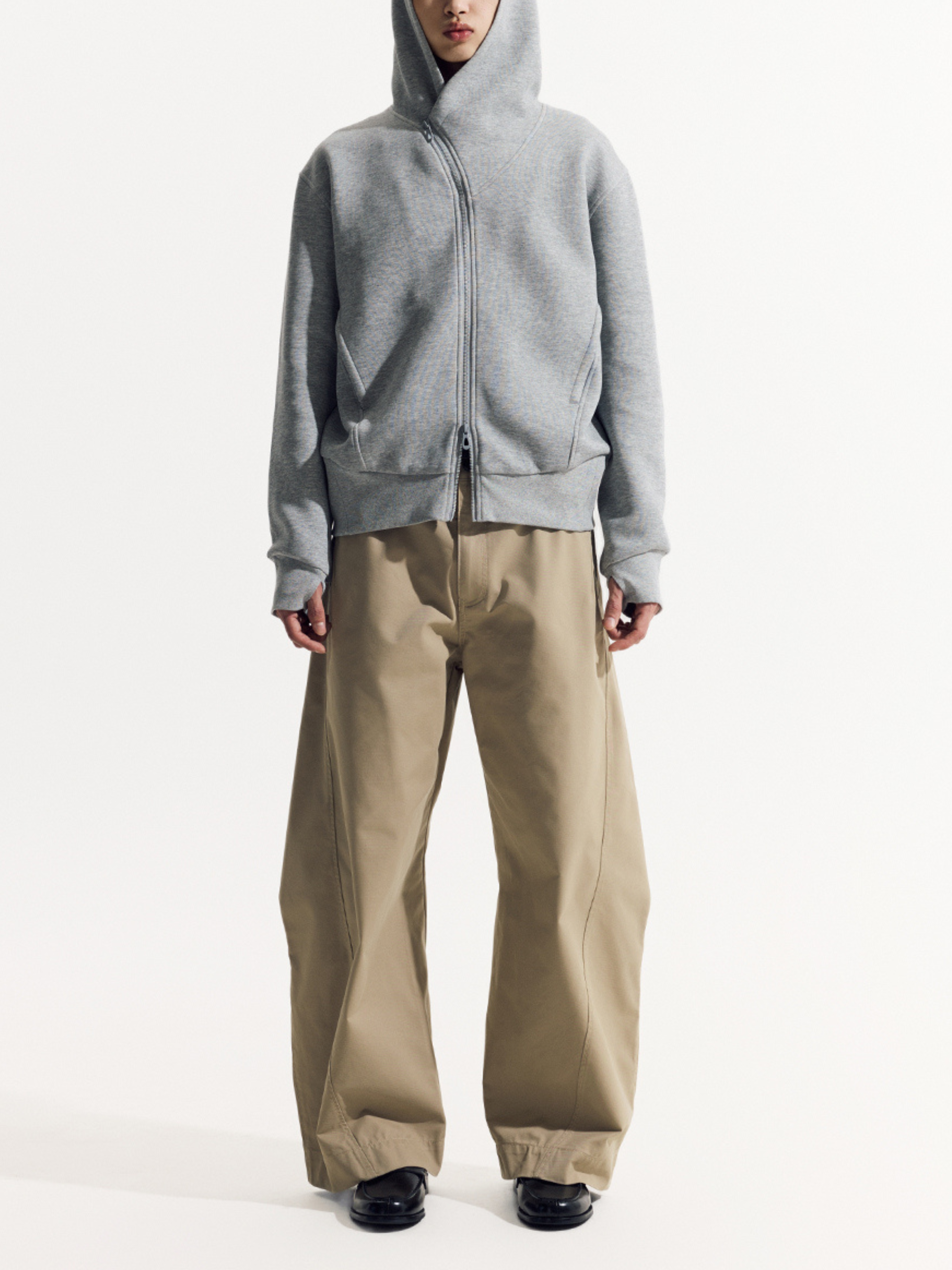 EagleView - Unisex Minimalist Wide-Cut Bamboo Wool Curved Pants