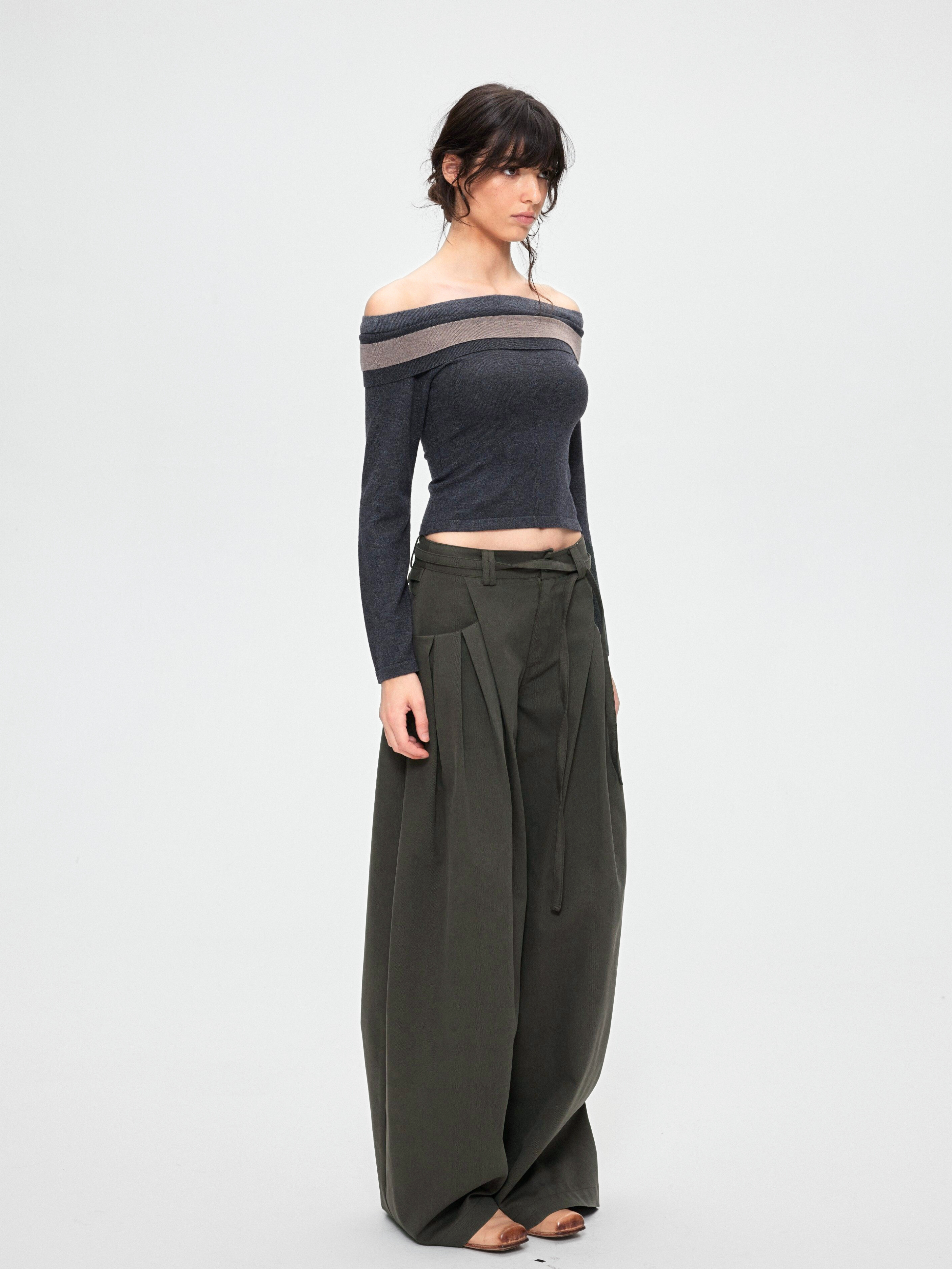 Fieldcast - Women's Drawstring Waist Pleated Pocket Straight-Leg Pants